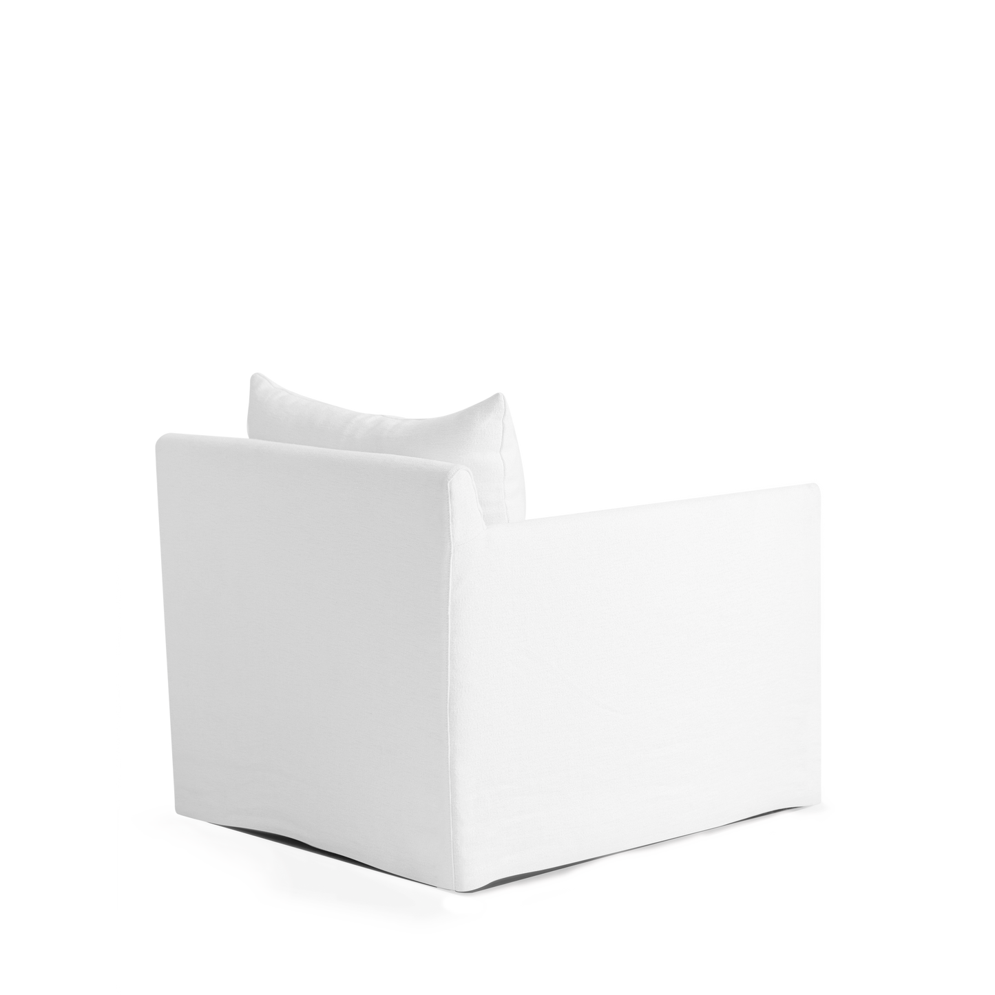 Extra wide and white Alba lounge chair from a back view