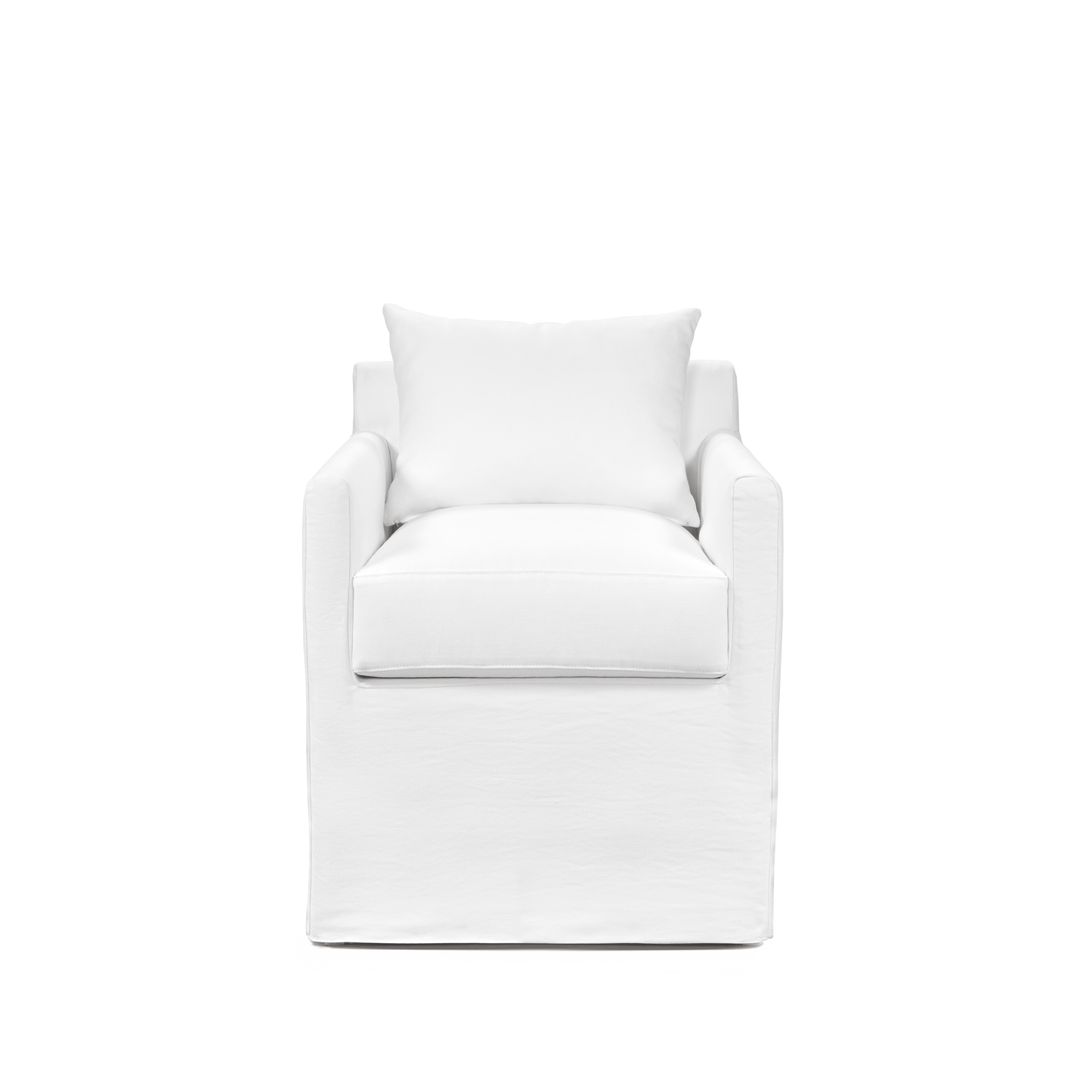 Front view ALBA Dining Chair with white textile