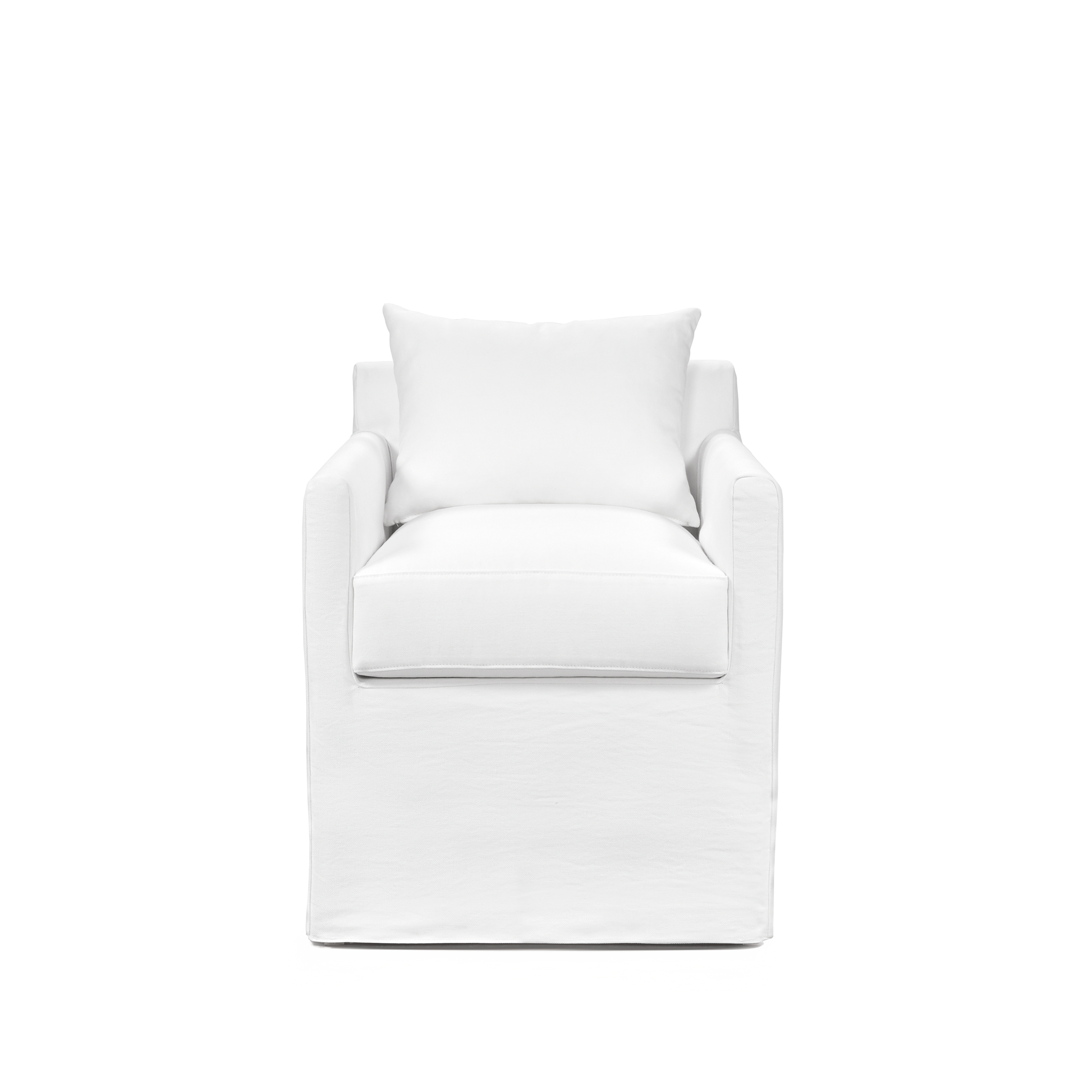 Front view ALBA Dining Chair with white textile