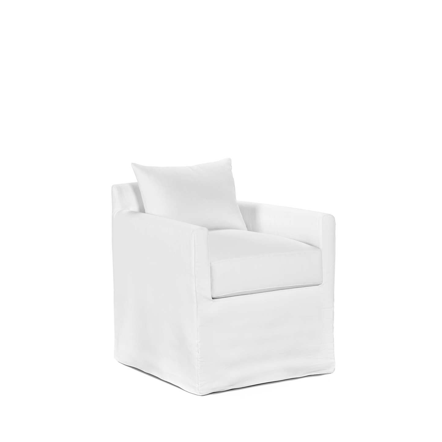 Side view of ALBA Dining Chair with white textile