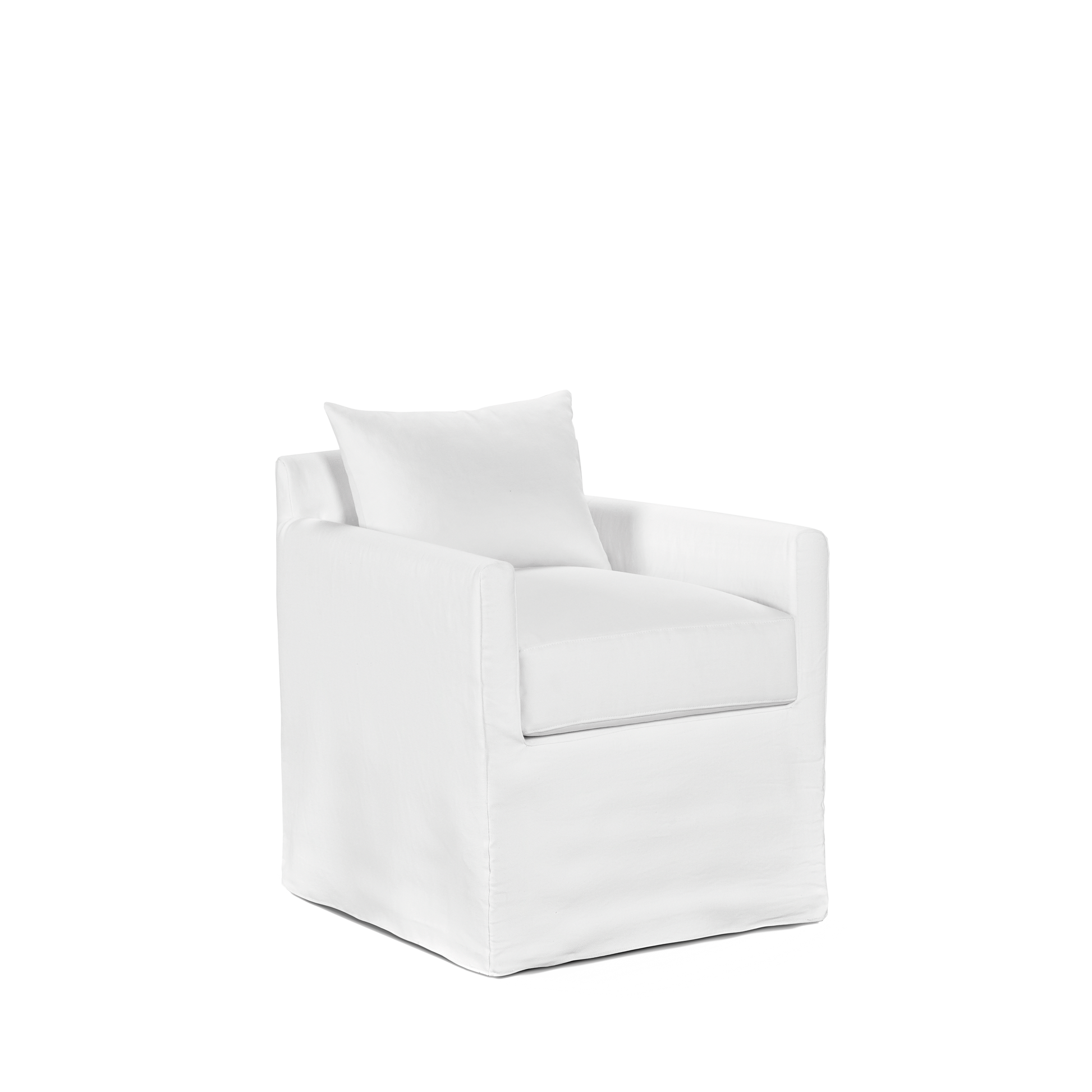 Side view of ALBA Dining Chair with white textile