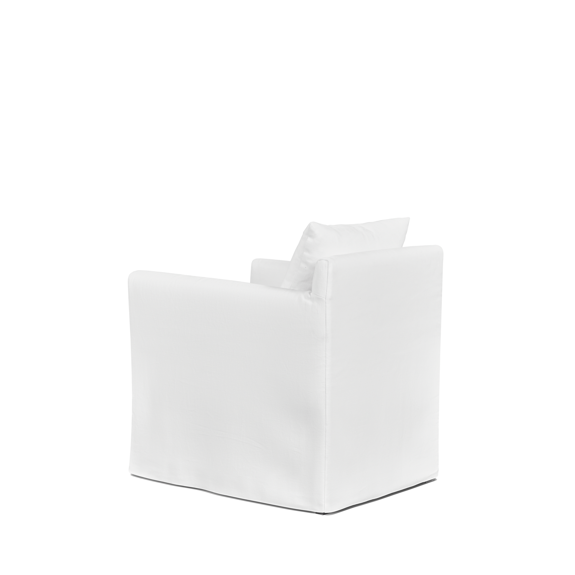 Back view of ALBA Dining Chair with white textile