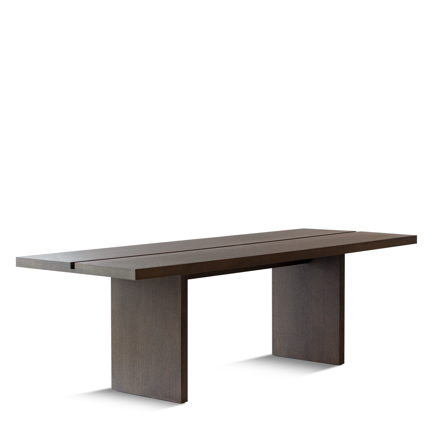 Front view ATALAYA Dining table with chocolate wood