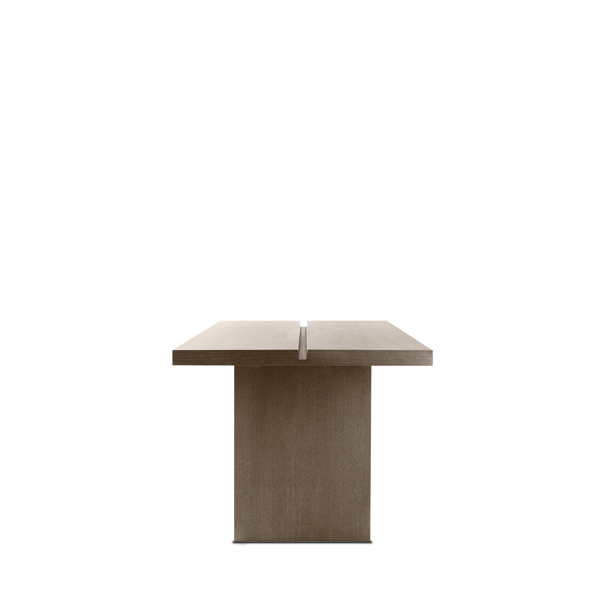 Side view ATALAYA Dining table with natural wood