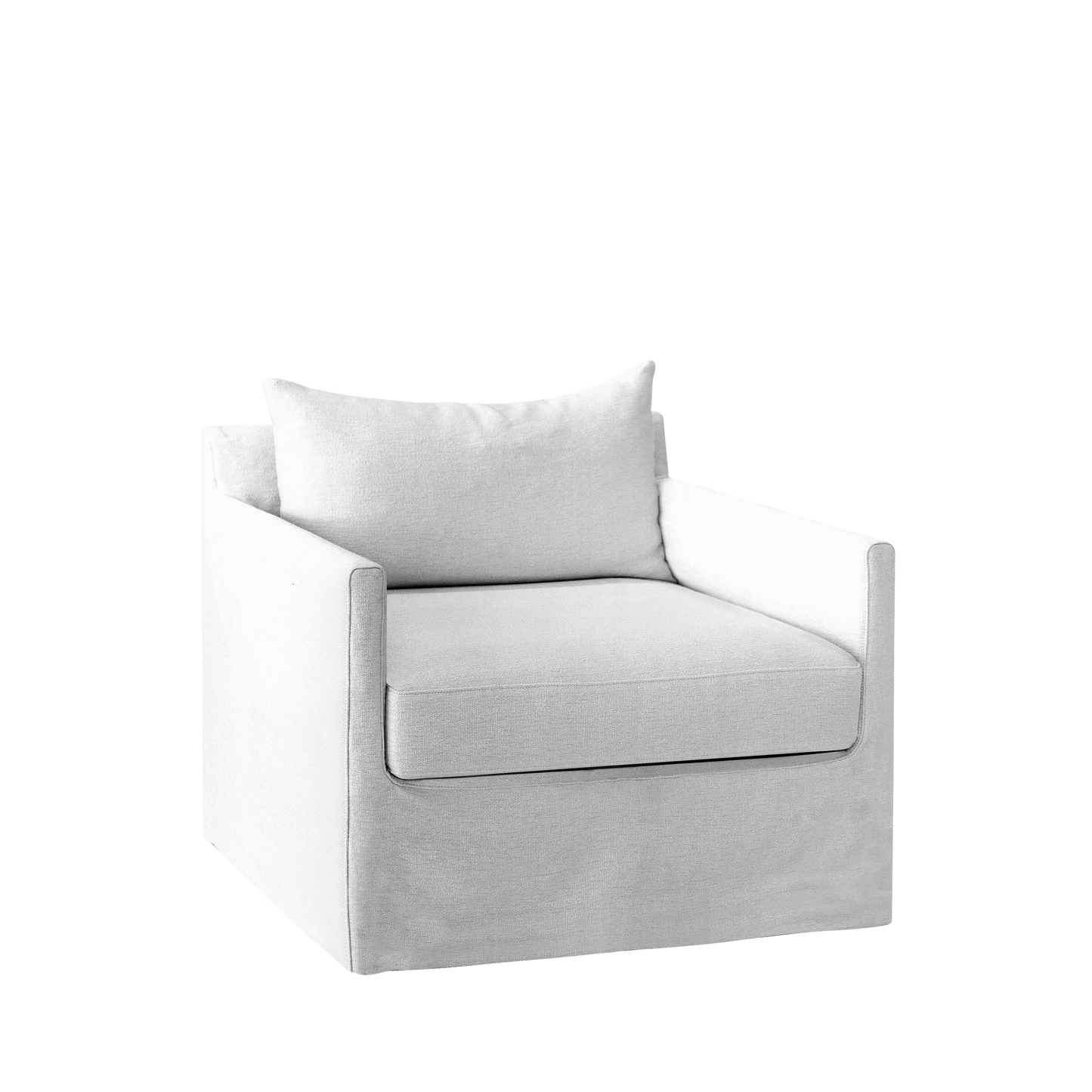 Extra wide and linara white Alba lounge chair