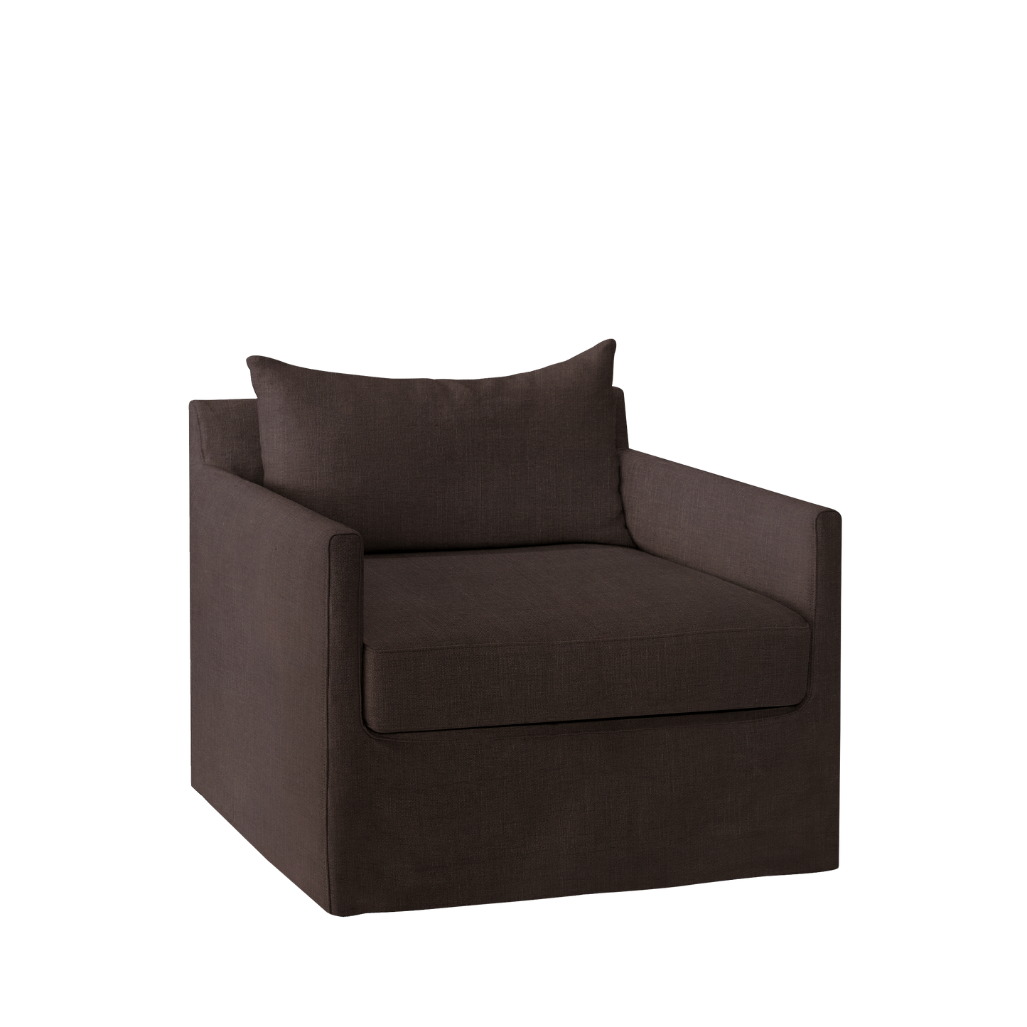 Extra wide Alba lounge chair with linara brown textile