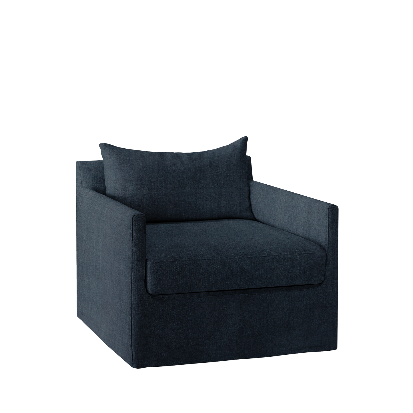Extra wide Alba lounge chair with linco dark blue textile