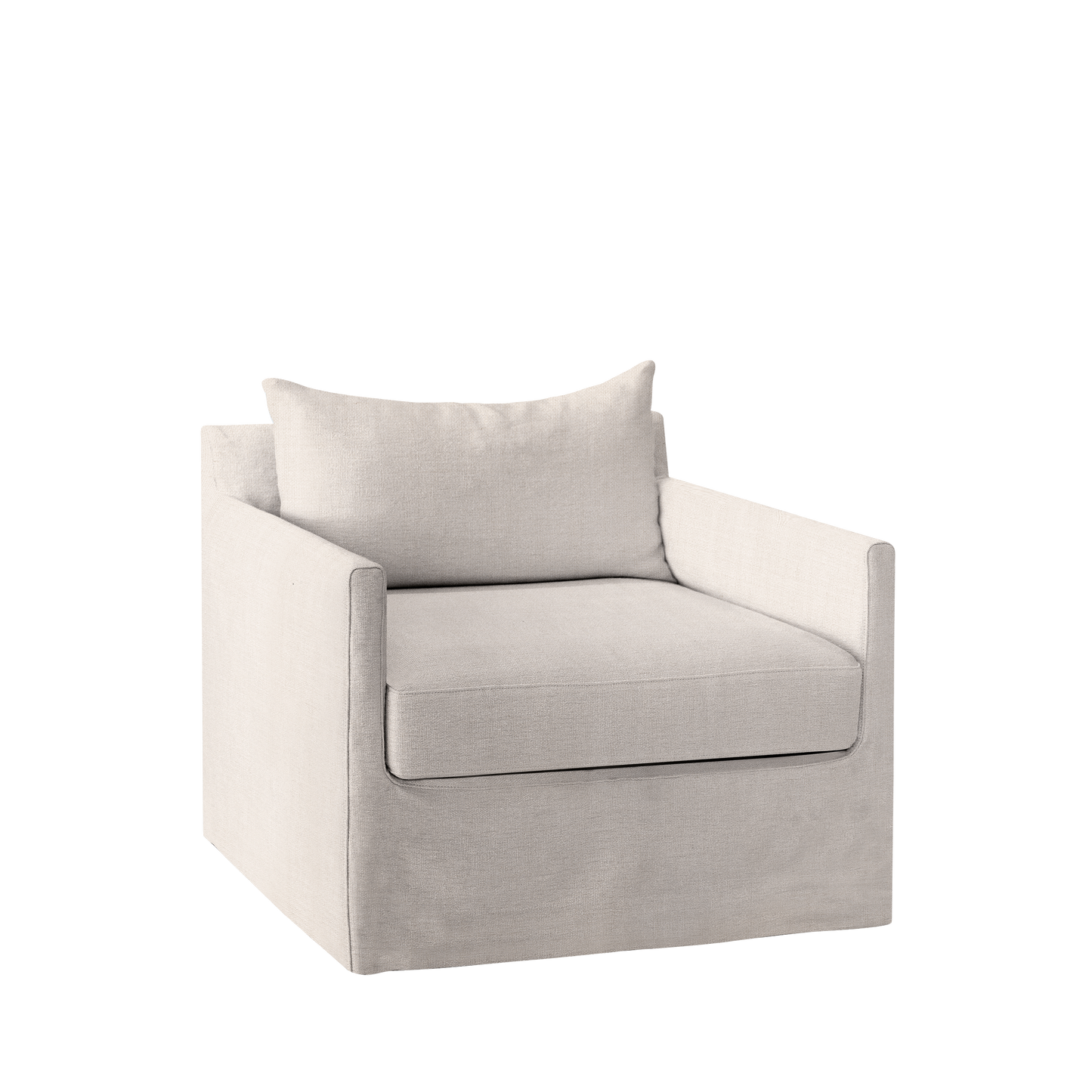 Extra wide Alba lounge chair with light grey textile