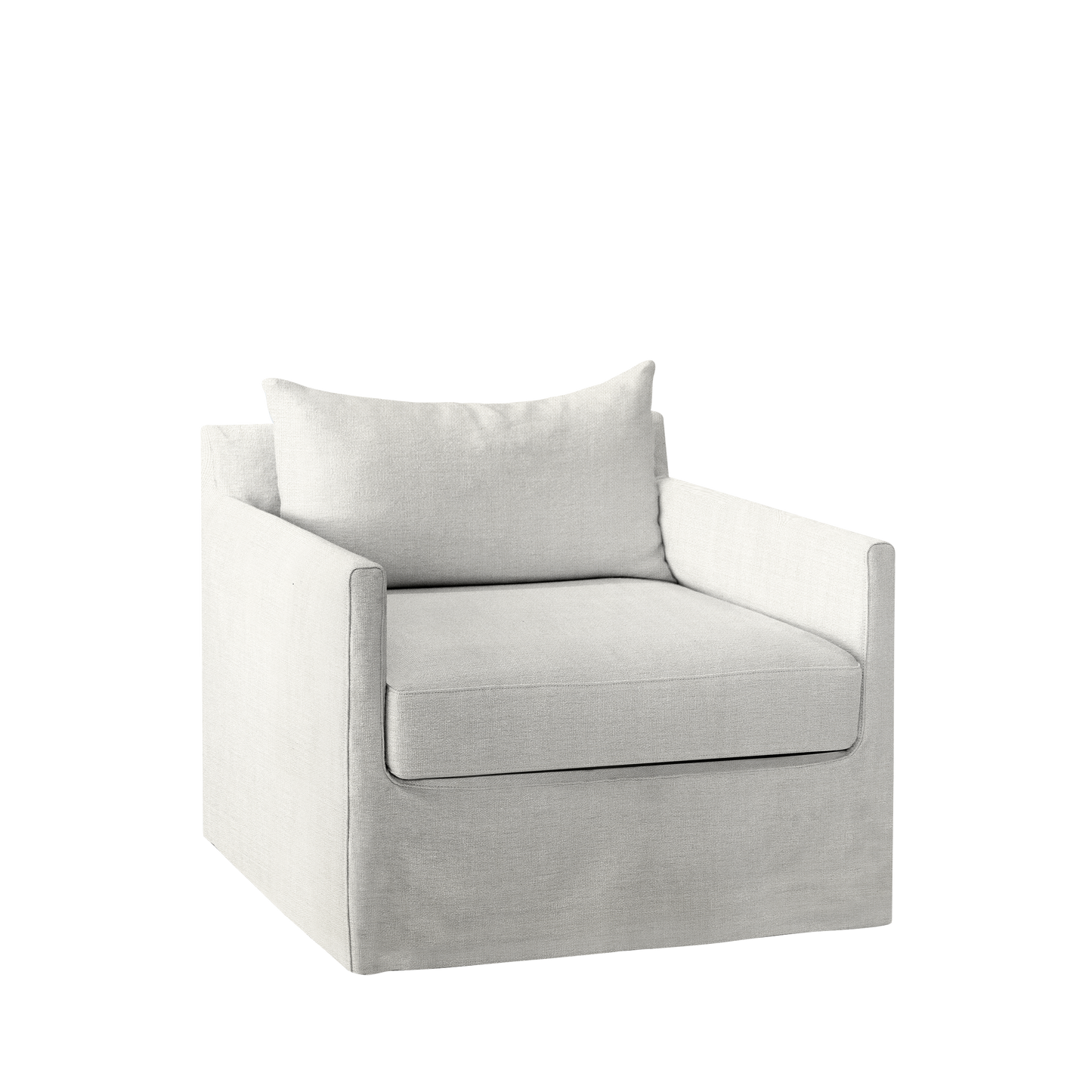 Extra wide Alba lounge chair with Rocco white textile