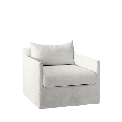 Extra wide Alba lounge chair with Rocco white textile 