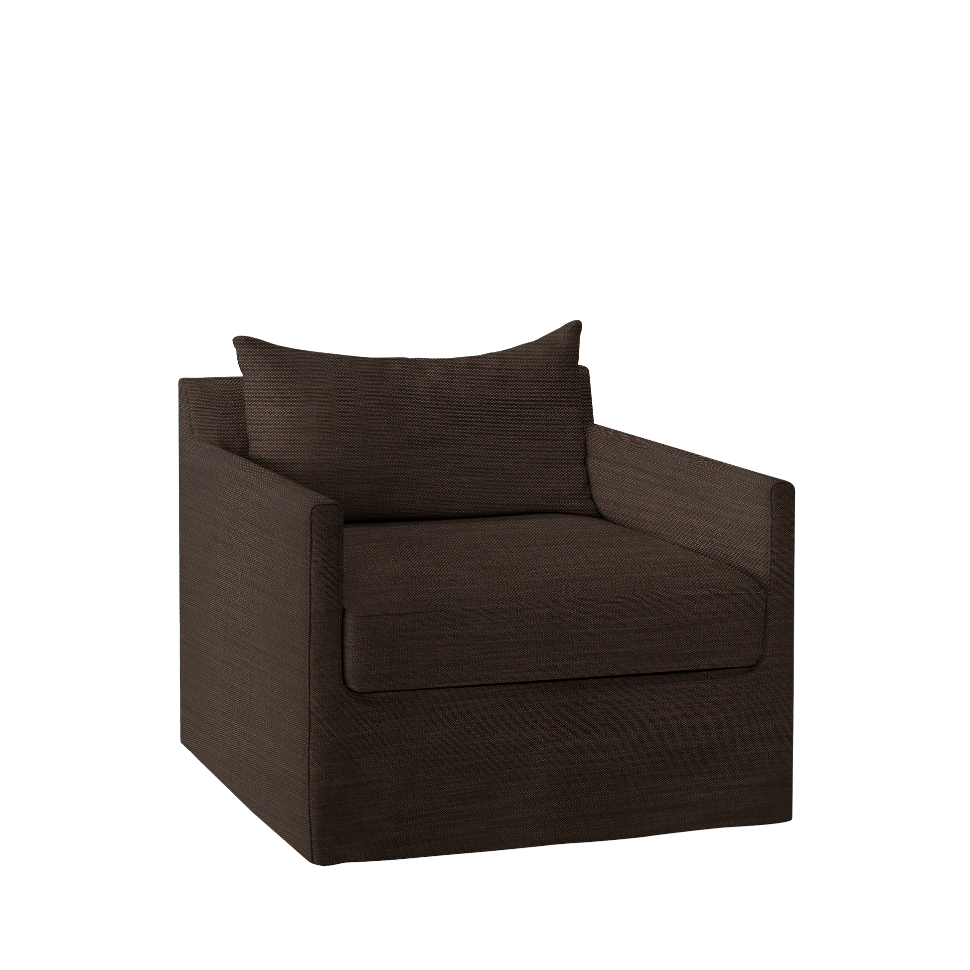 Extra wide Alba lounge chair with rocco brown textile