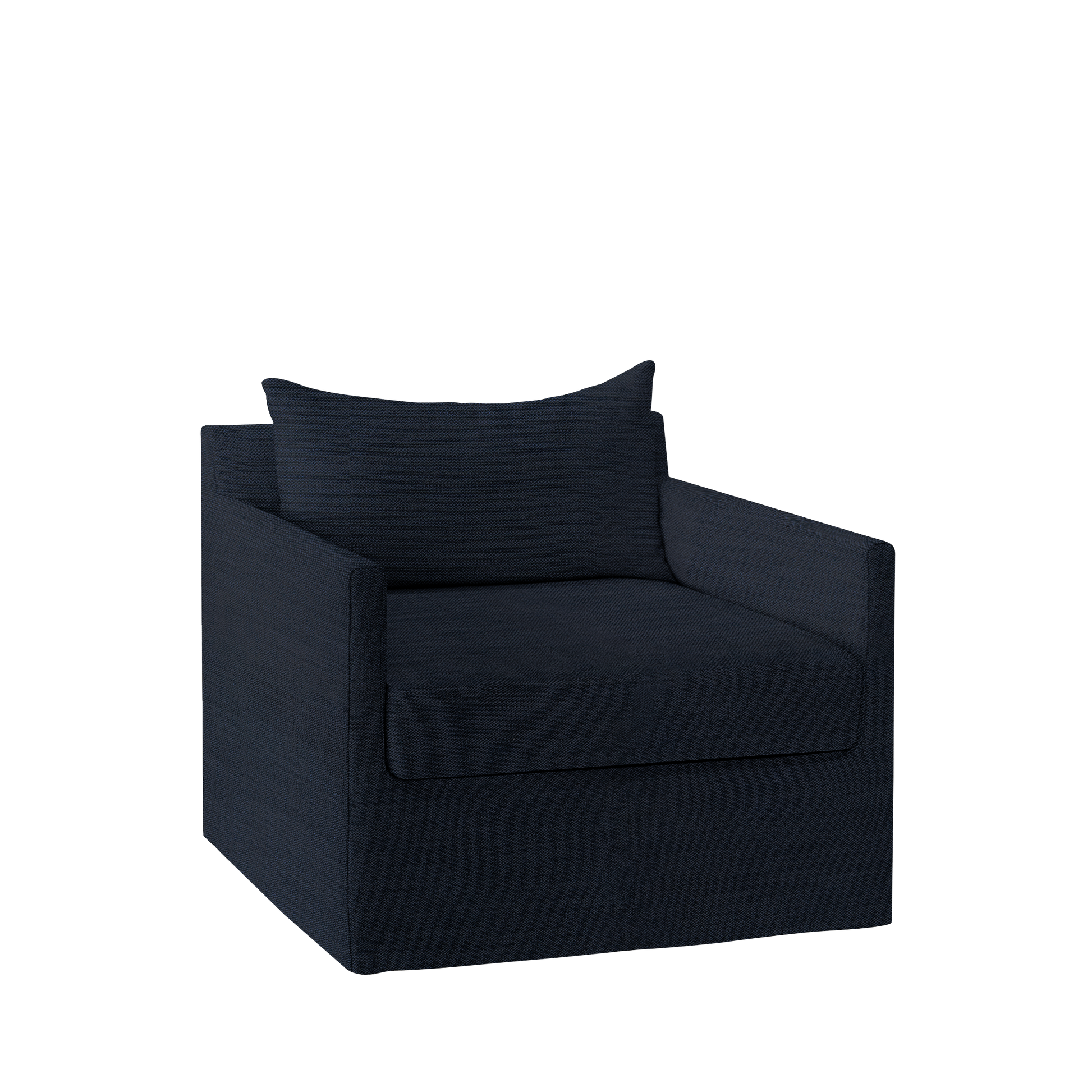 Extra wide Alba lounge chair with Rocco dark blue textile
