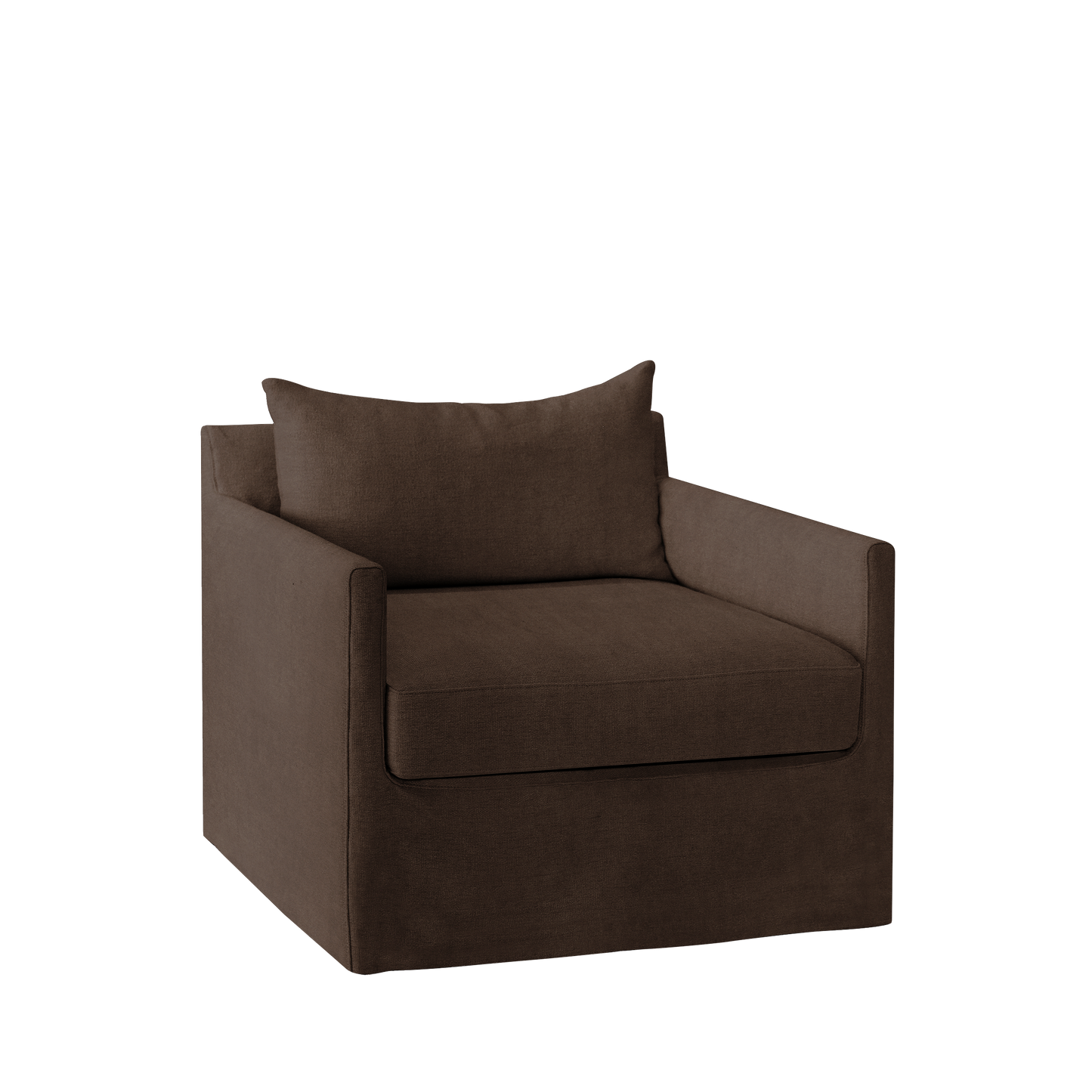 Extra wide Alba lounge chair with suede brown textile
