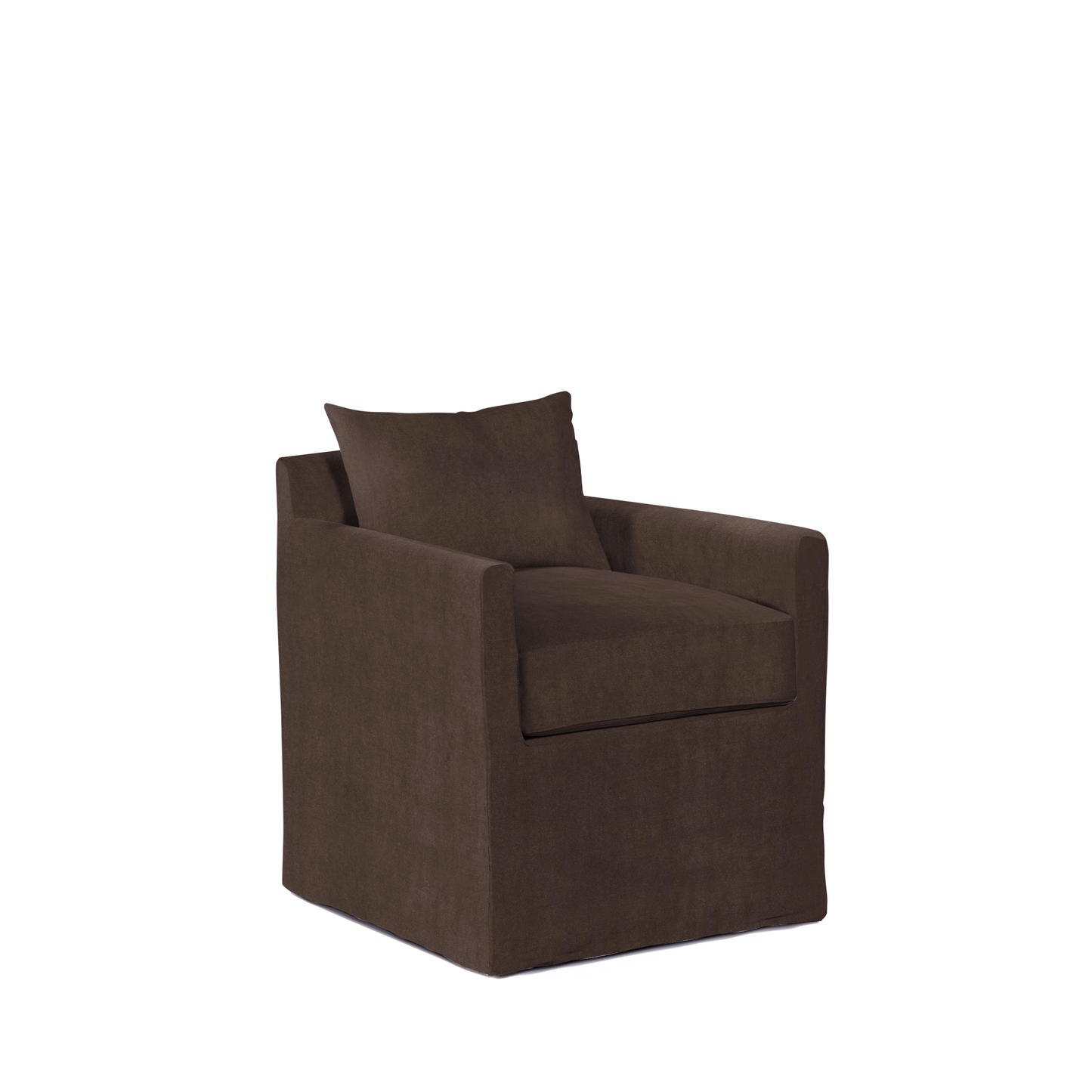 ALBA Dining Chair with suede brown textile