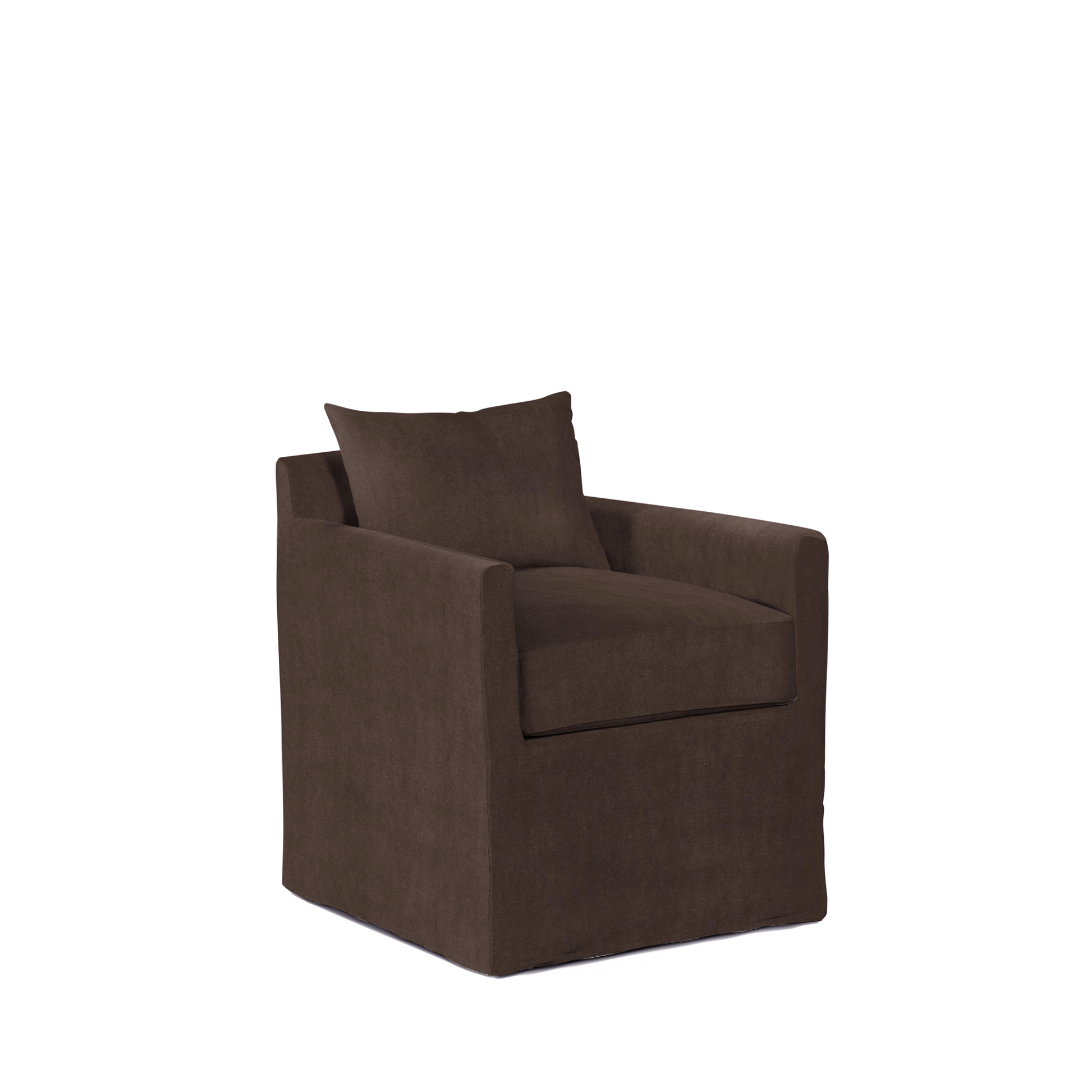 ALBA Dining Chair with suede brown textile