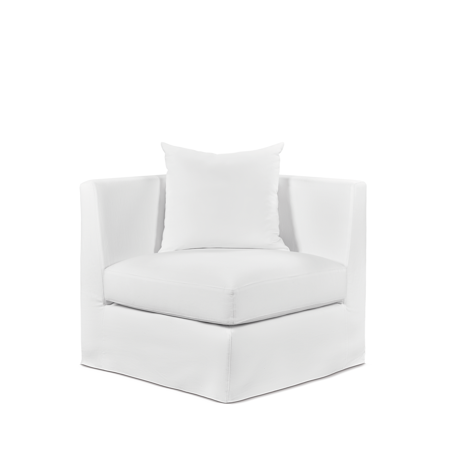 Angle view  Breathe armchair with white textile