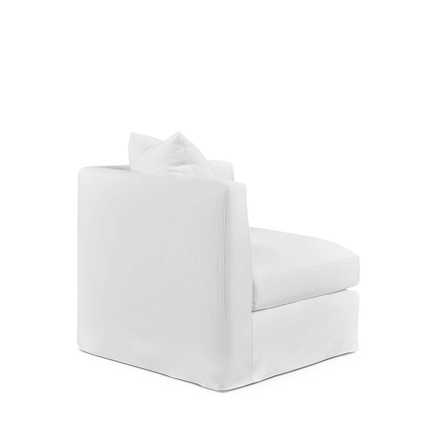 Rear view Breathe armchair with white textile