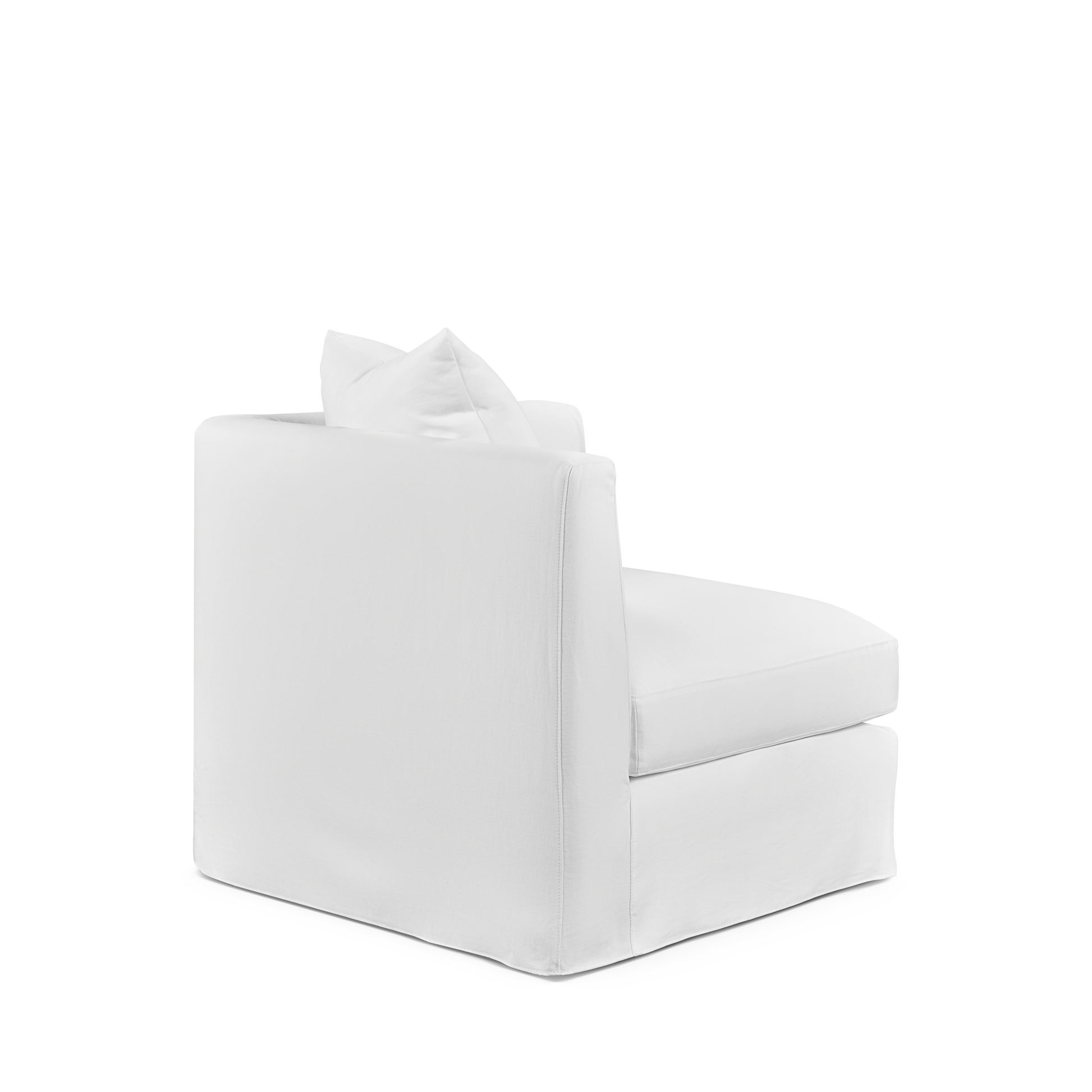 Rear view Breathe armchair with white textile