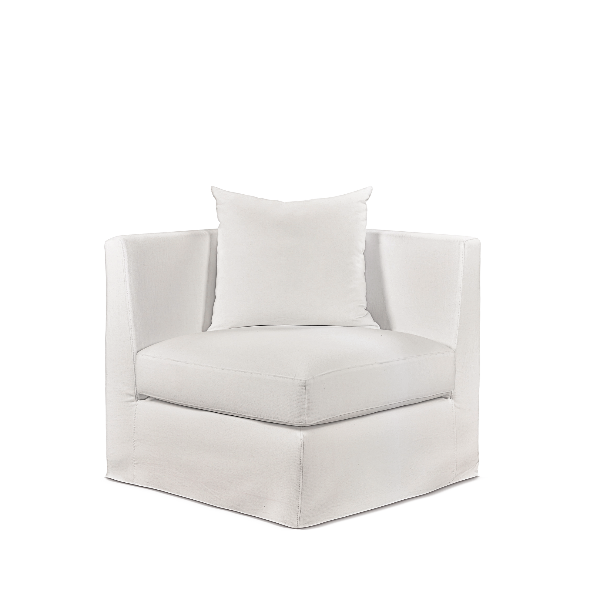 Front view Breathe armchair with bolt white textile