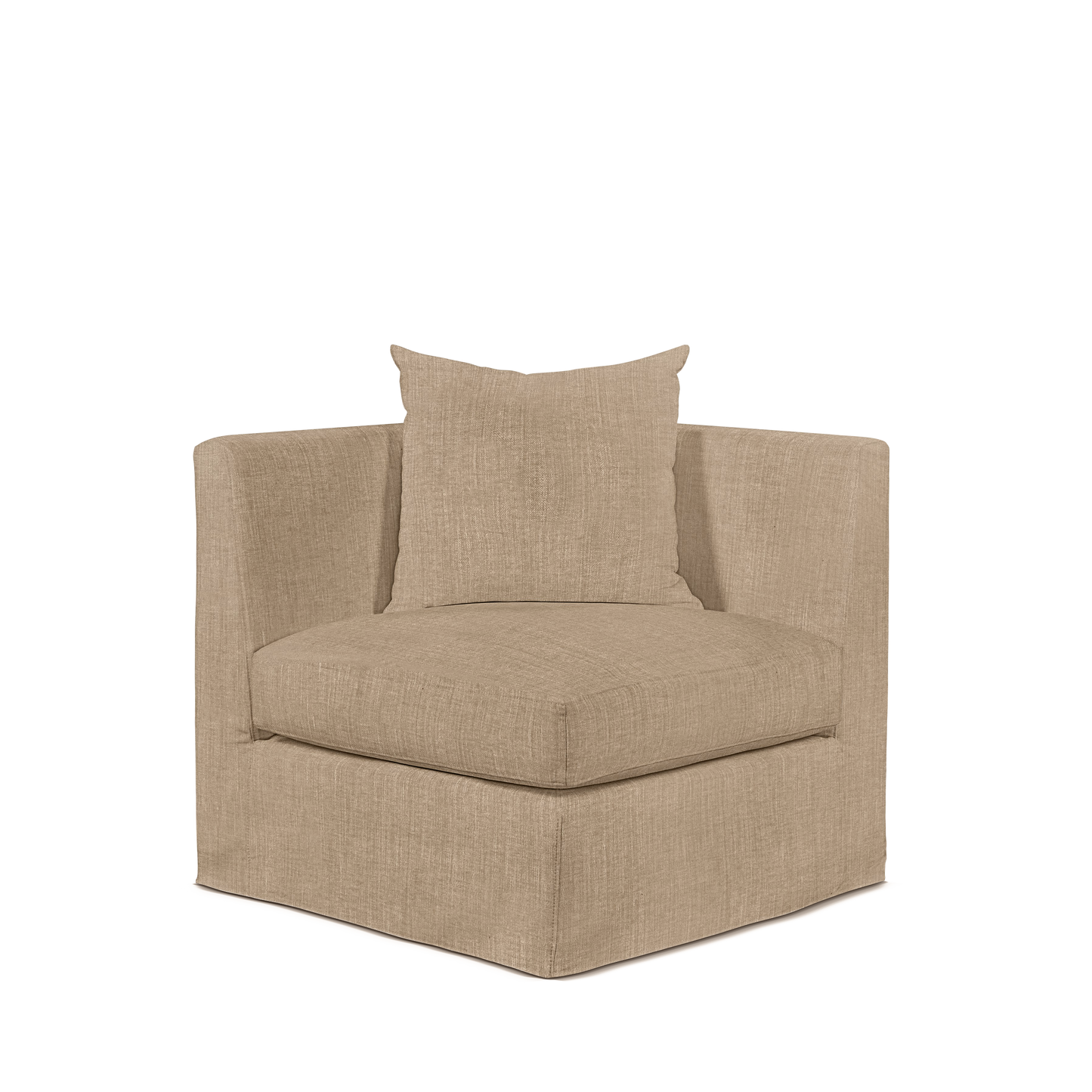 Front view Breathe armchair with khaki textile