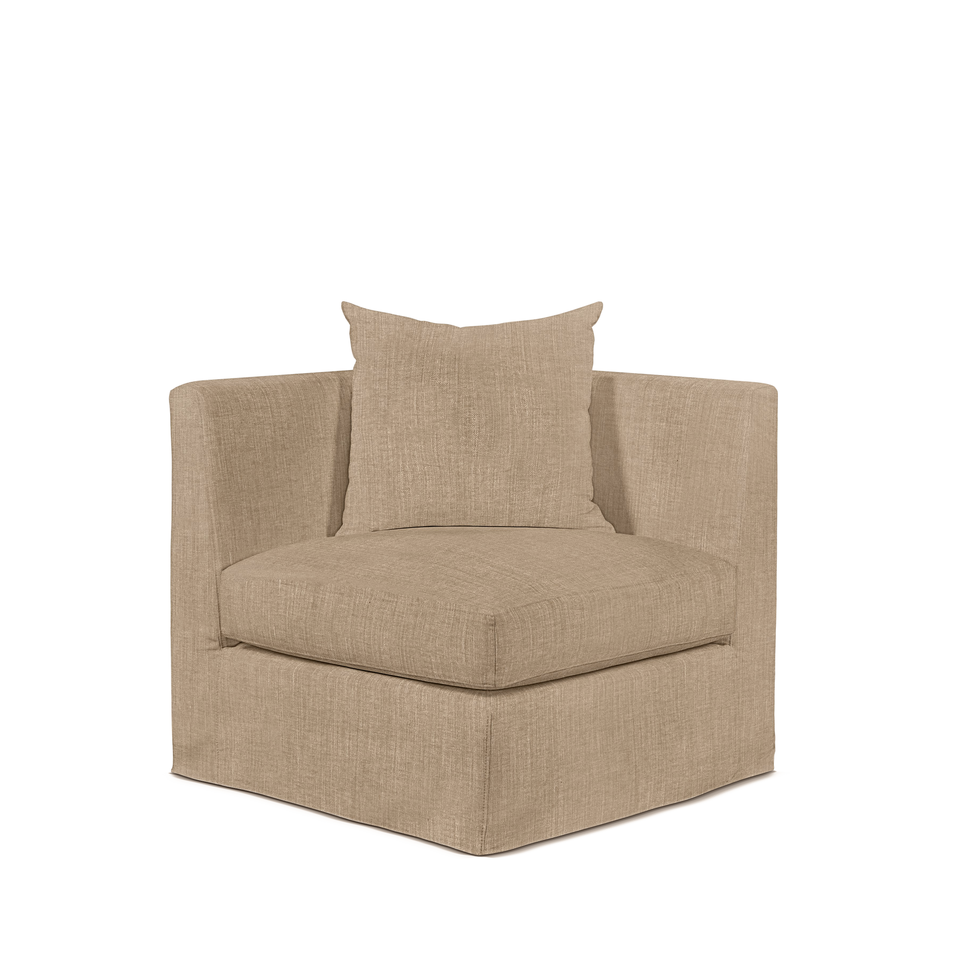 Front view Breathe armchair with khaki textile