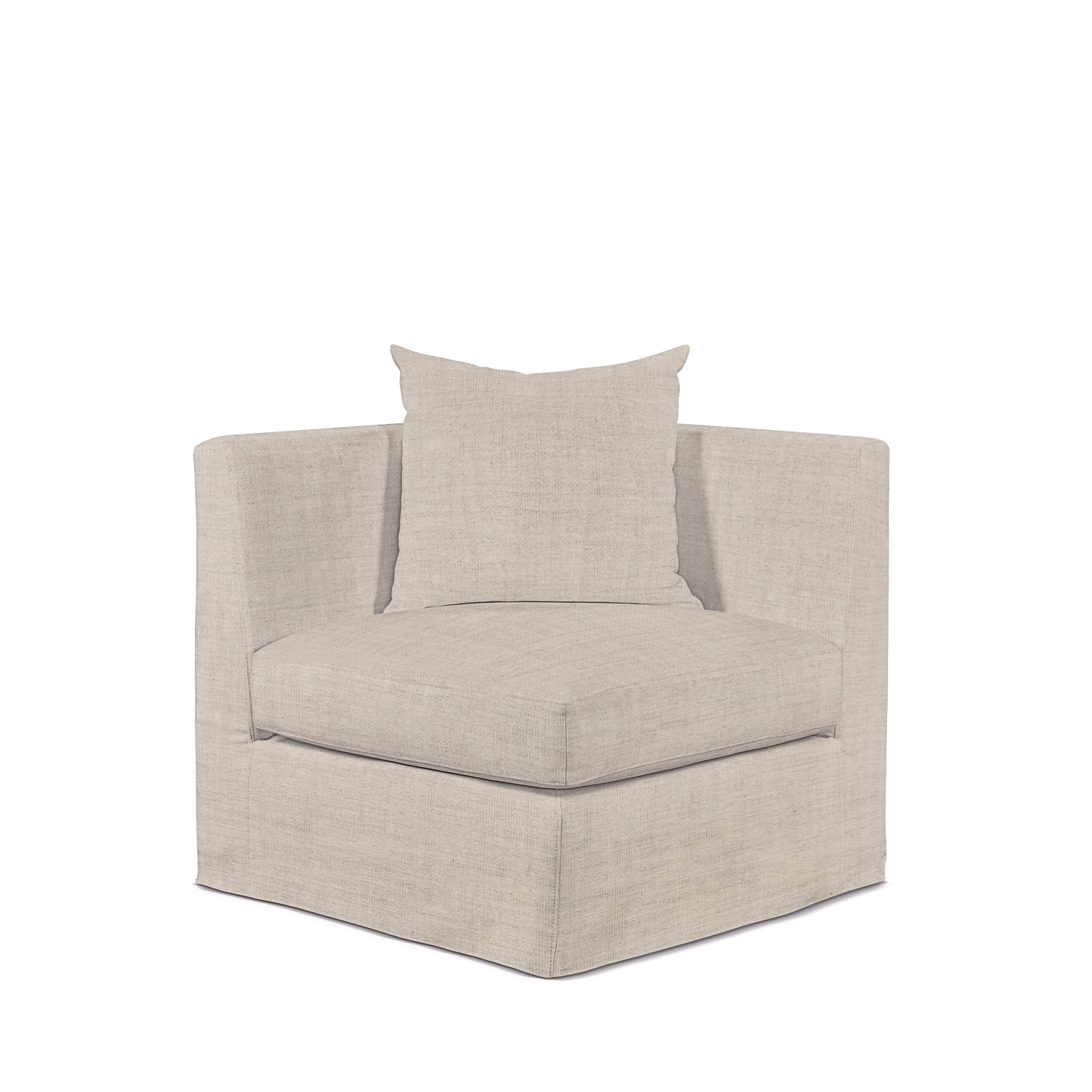 Front view Breathe armchair with taupe textile