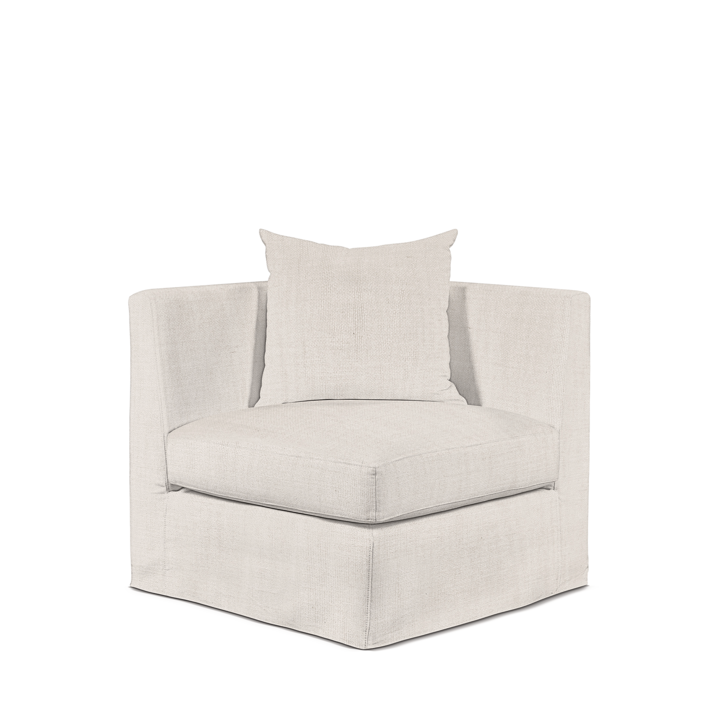 Front view Breathe armchair with light grey textile