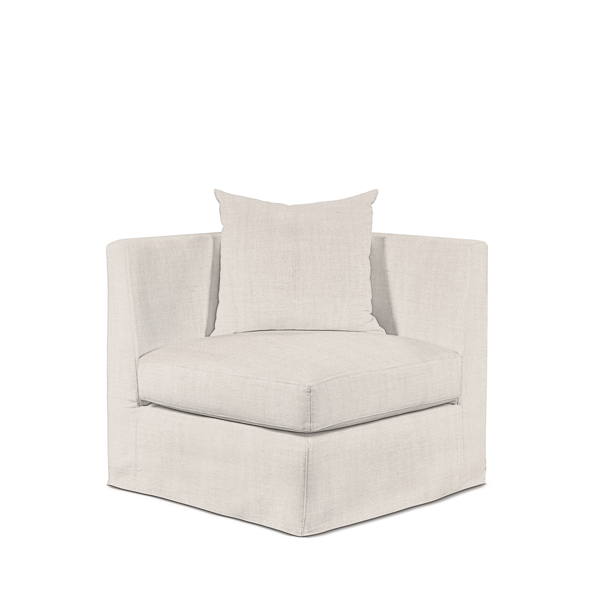 Front view Breathe armchair with light grey textile