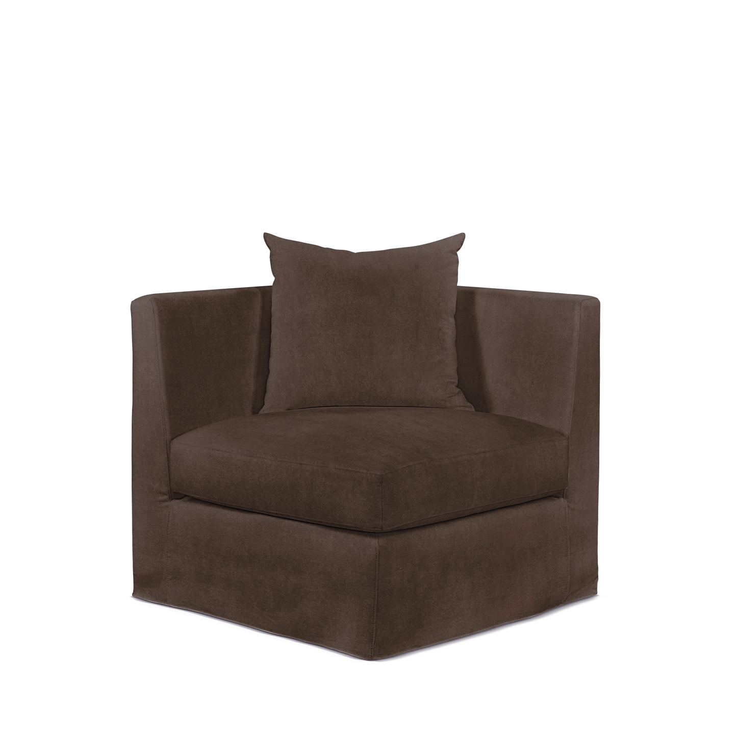 Breathe armchair with suede brown textile