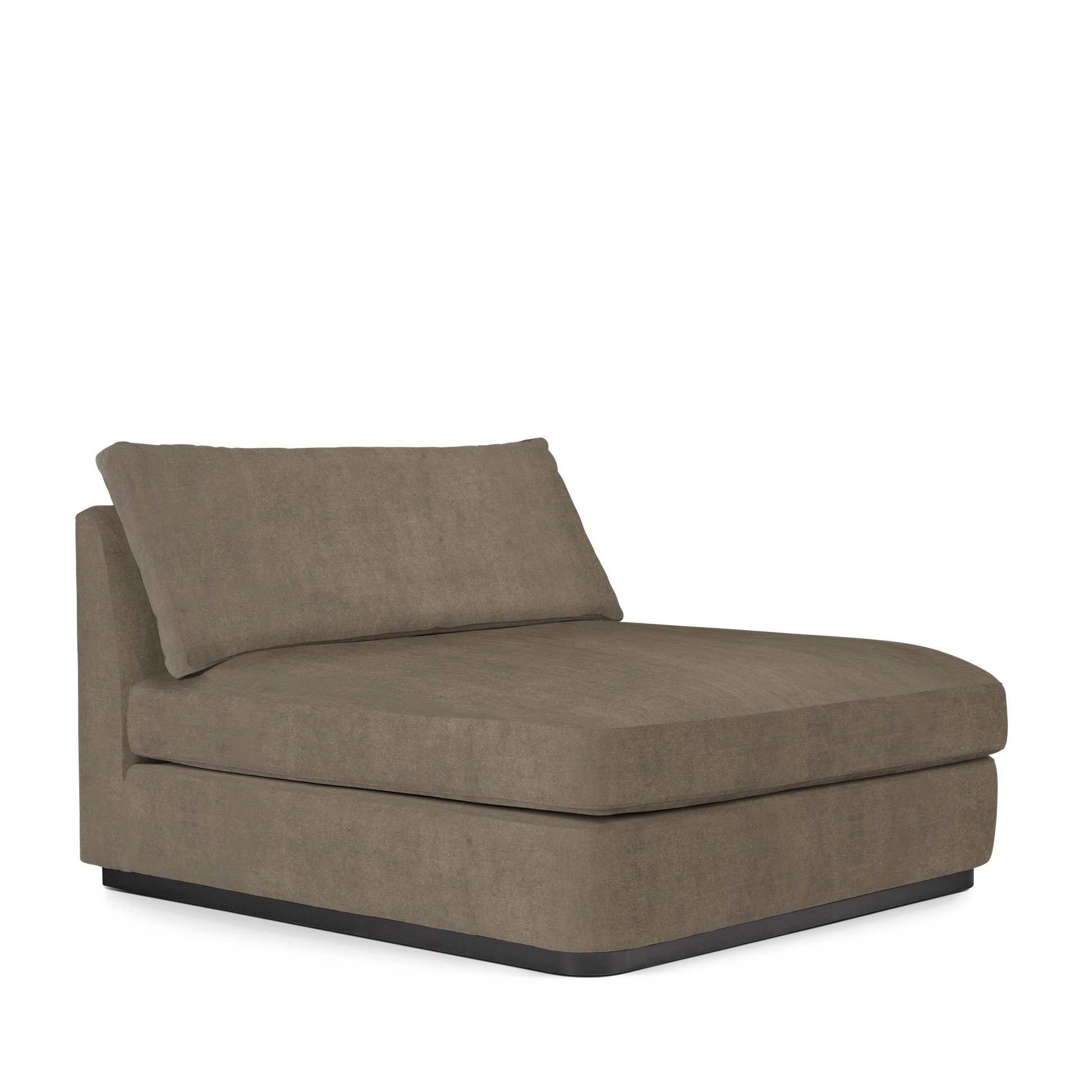 CALMA Lounge Bed with suede grey textile