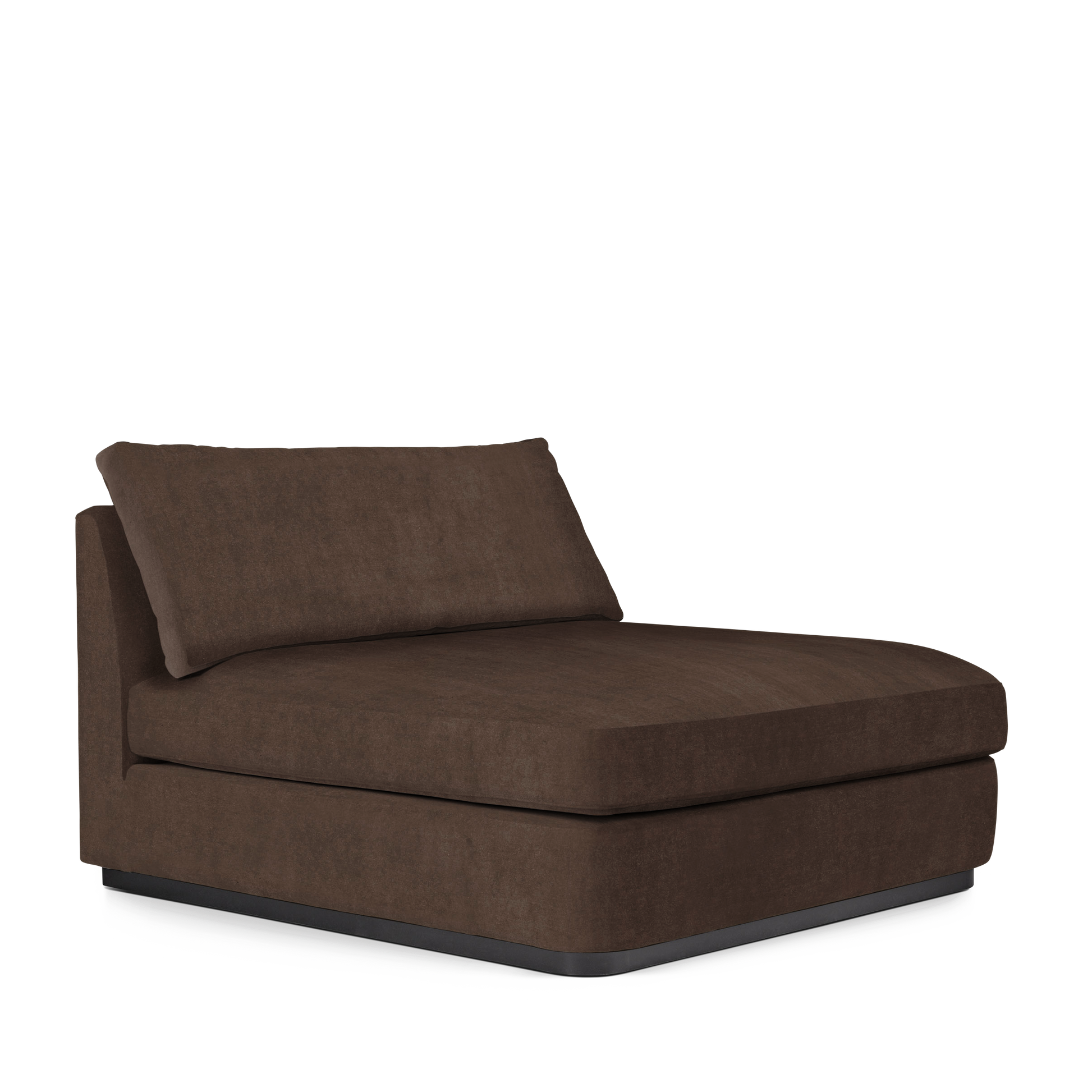 CALMA Lounge Bed with suede brown textile