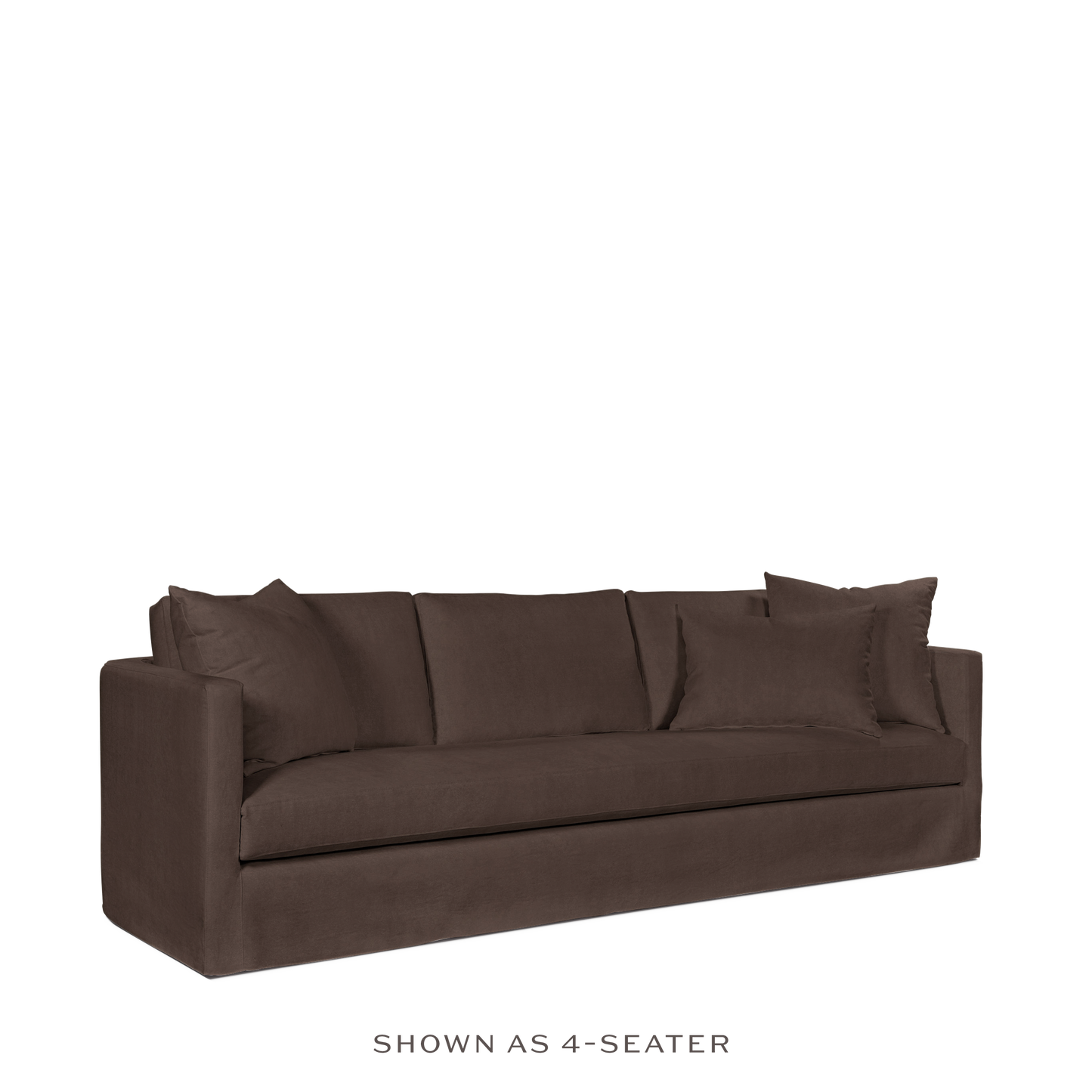 NIDO 3,5-seater sofa with suede brown textile