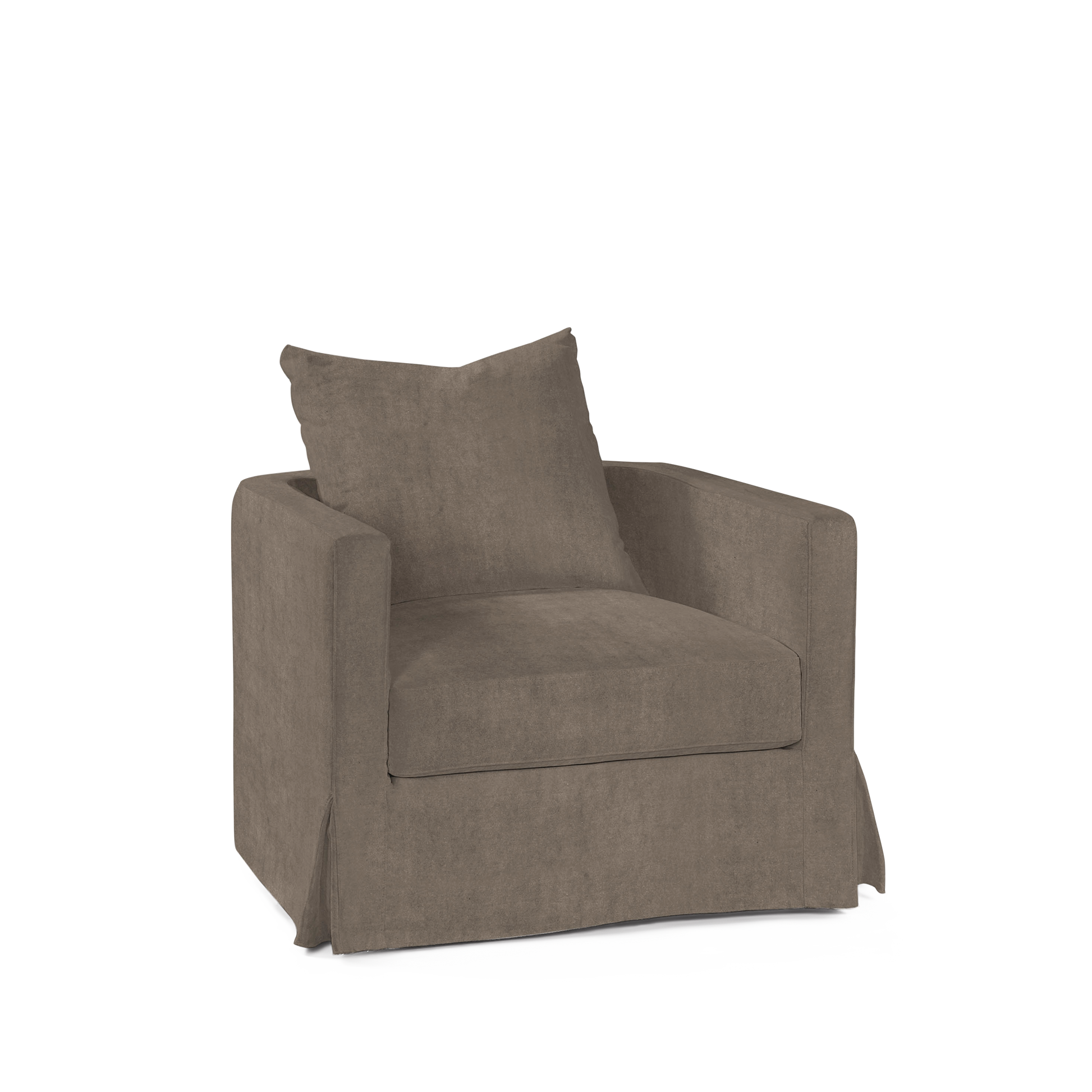 NIDO ARMCHAIR with suede grey textile