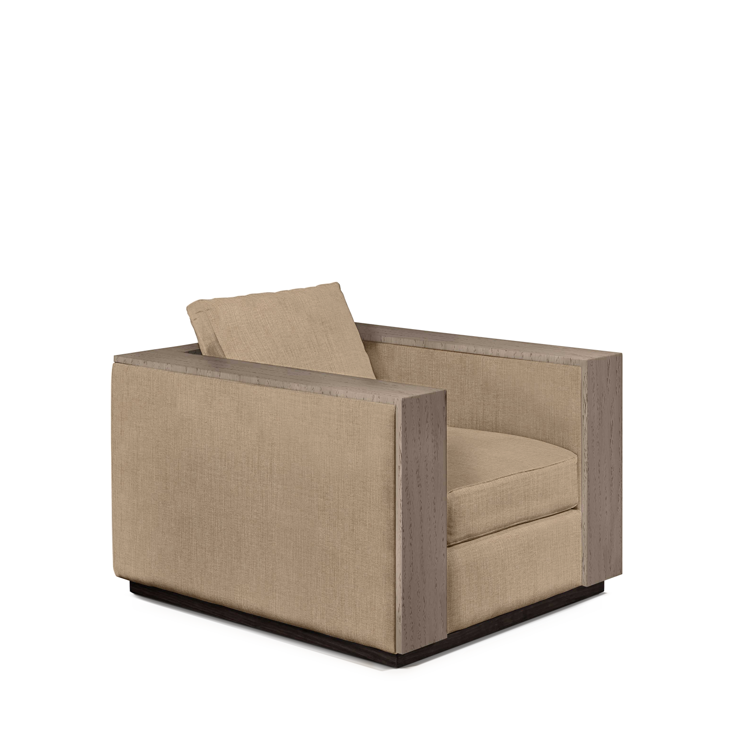 ROBLE ARMCHAIR with khaki textile and natural grey wood