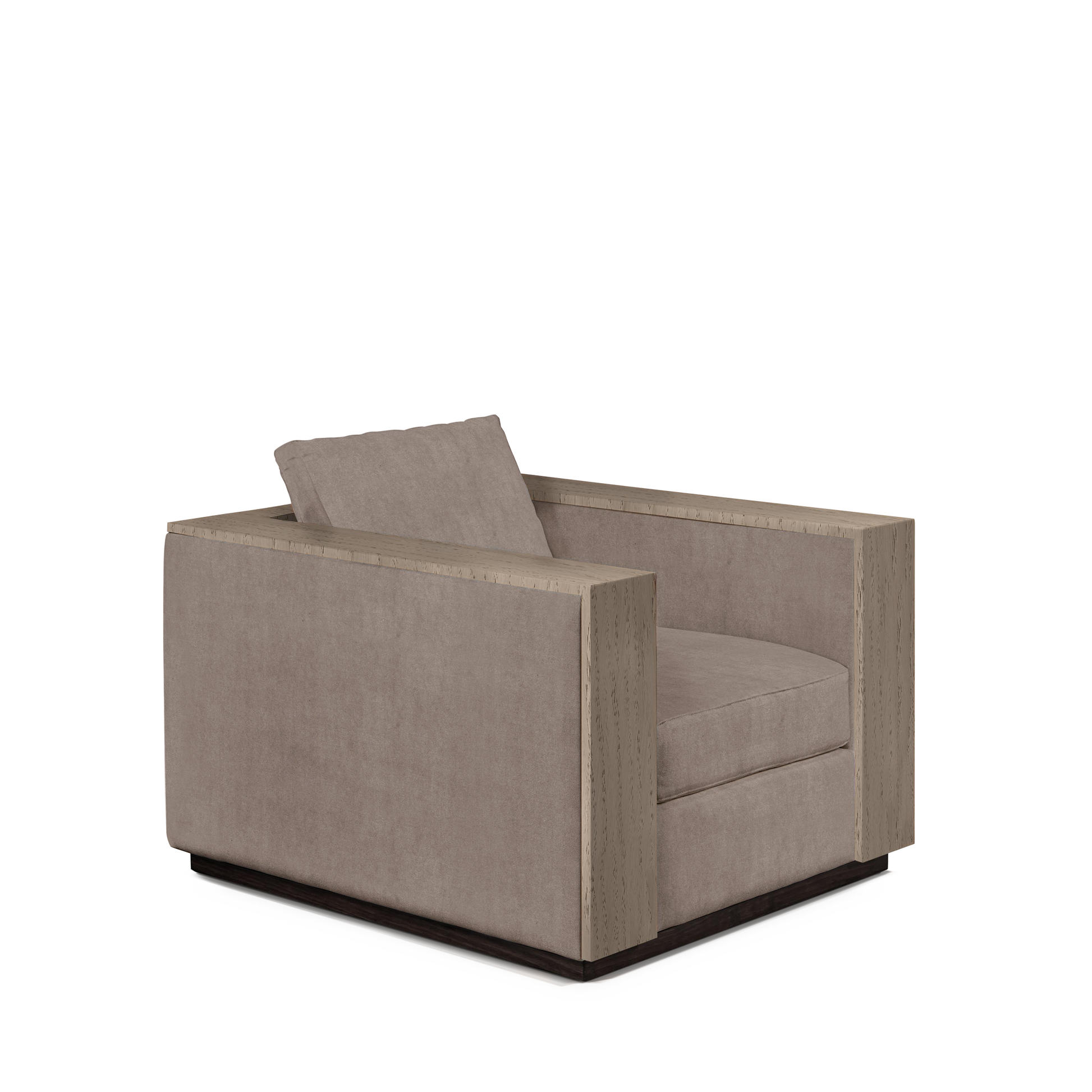 ROBLE ARMCHAIR with grey wood and natural grey wood