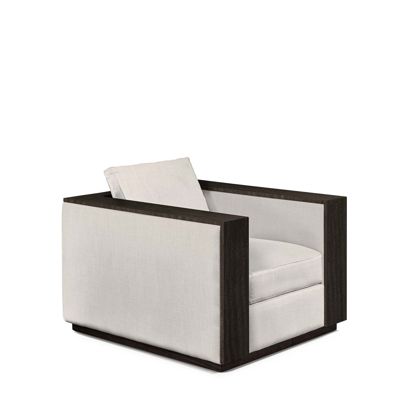 ROBLE ARMCHAIR with light grey textile and dark grey wood