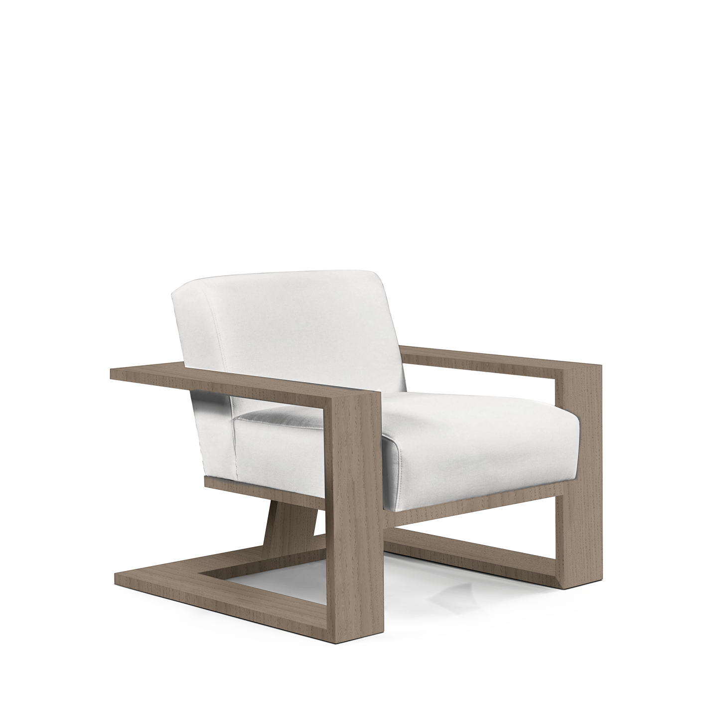 SIERRA ARMCHAIR with linara white textile and natural grey wood