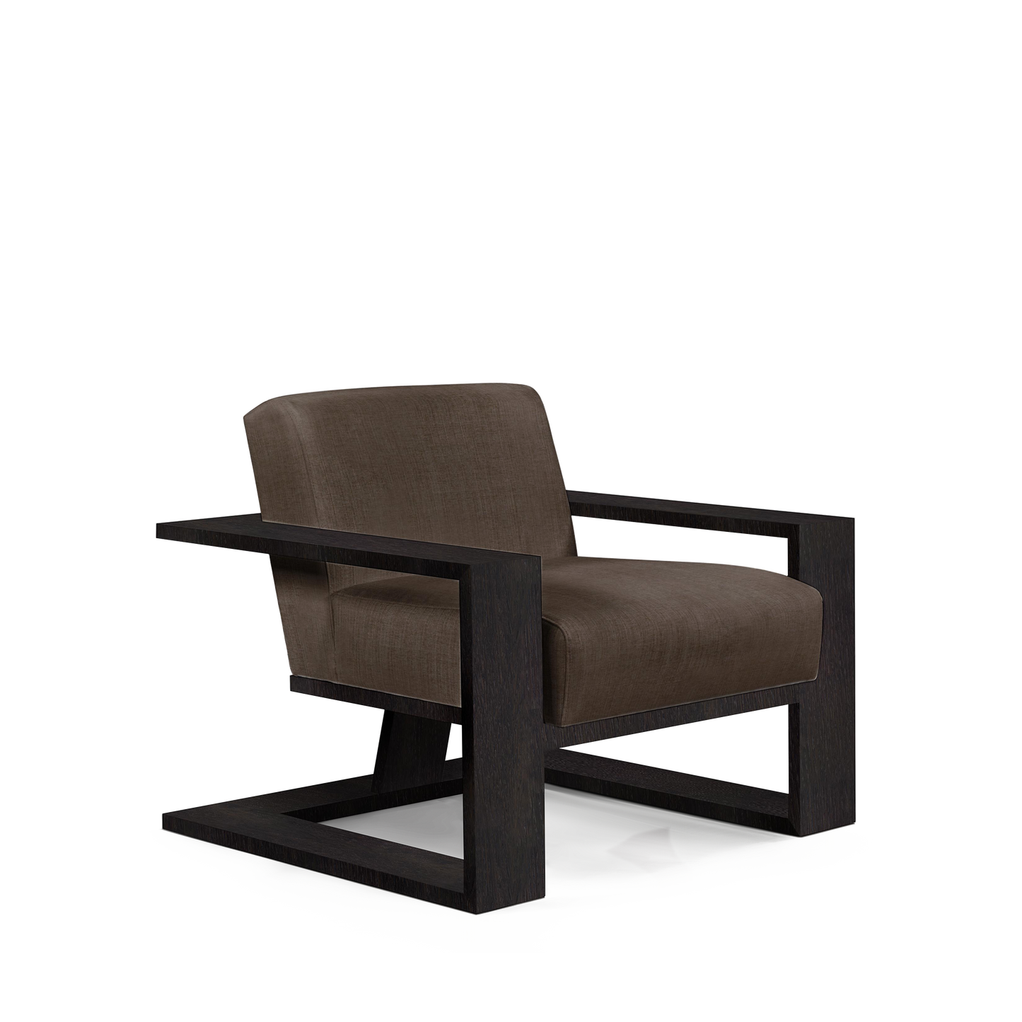 SIERRA ARMCHAIR with warm grey wood and chocolate wood