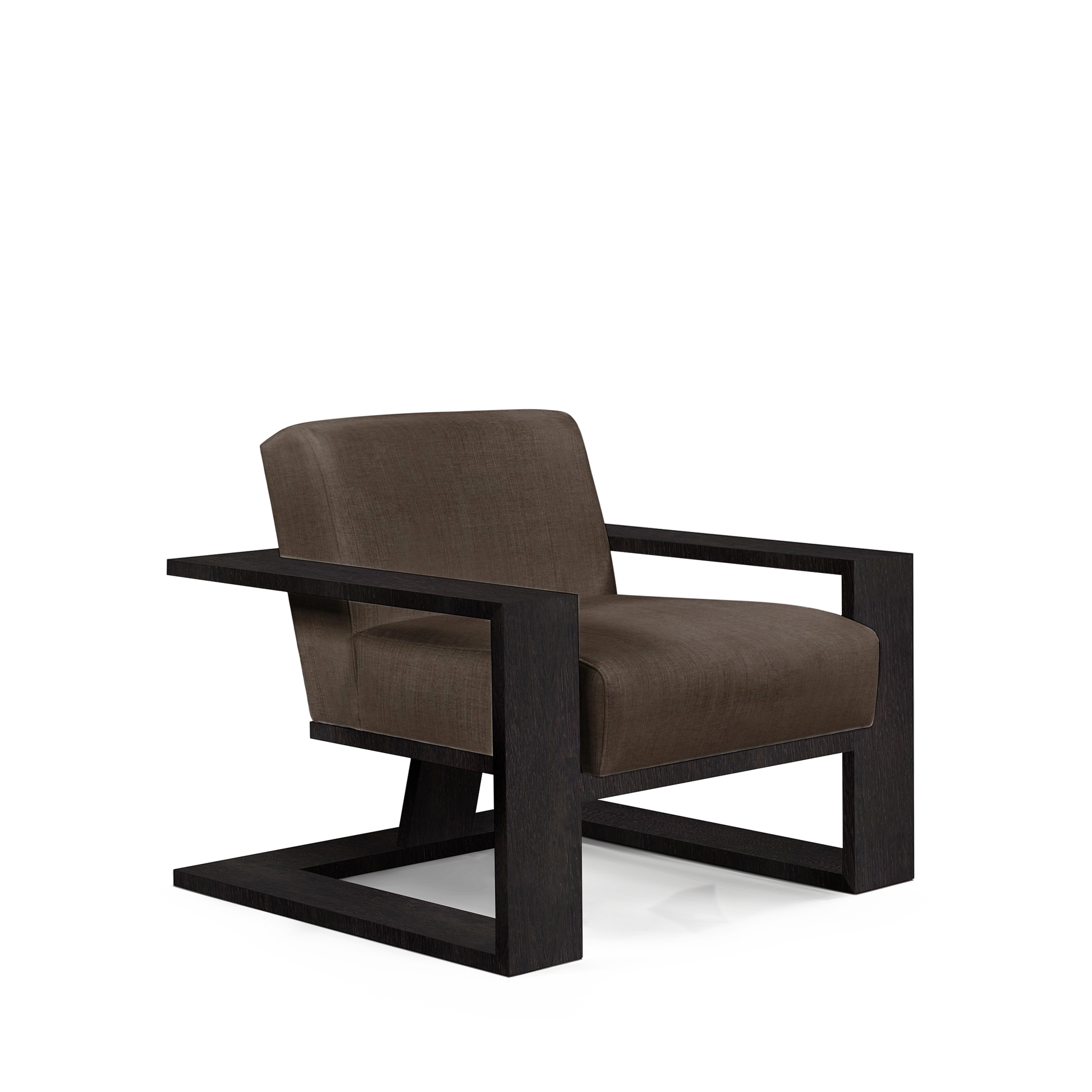 SIERRA ARMCHAIR with warm grey wood and chocolate wood