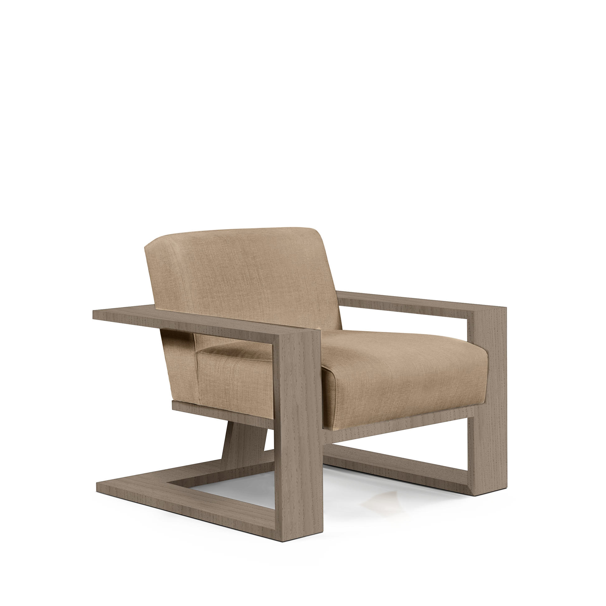 SIERRA ARMCHAIR with khaki textile and neutral grey wood
