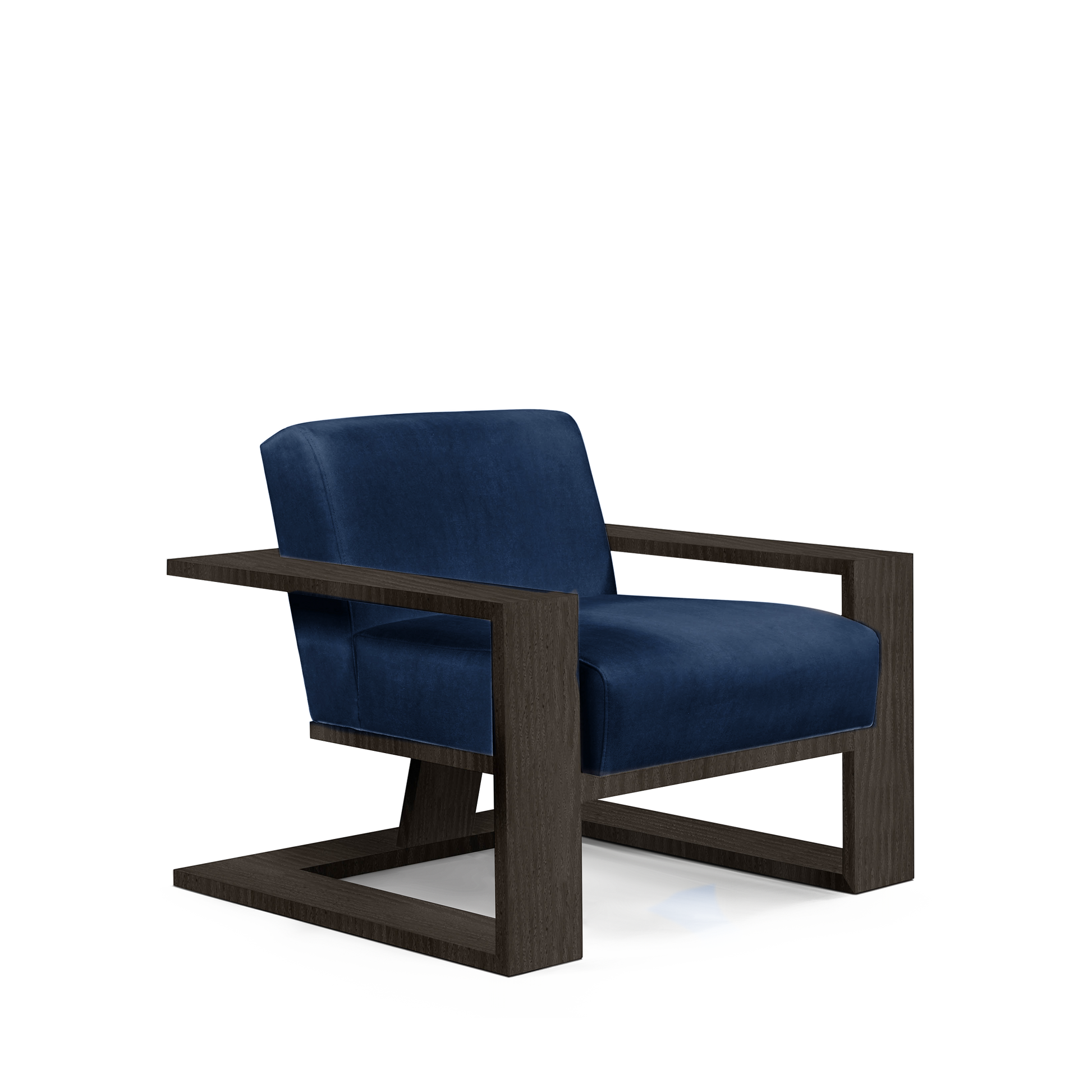 SIERRA ARMCHAIR with London dark blue textile and dark grey wood