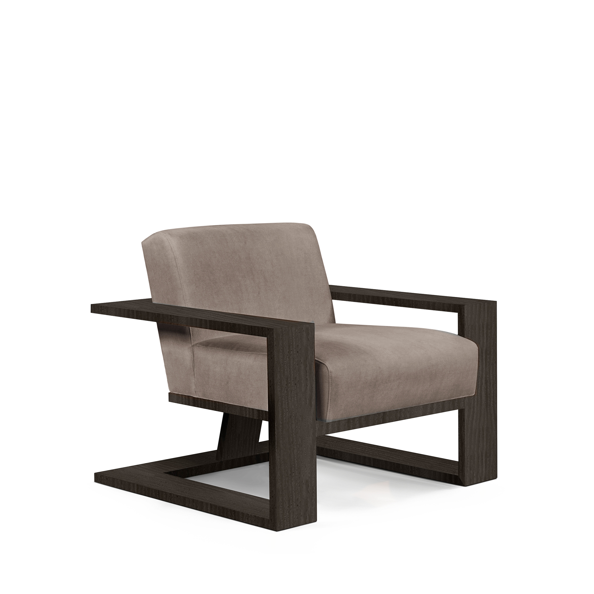 SIERRA ARMCHAIR with grey textile and dark grey wood