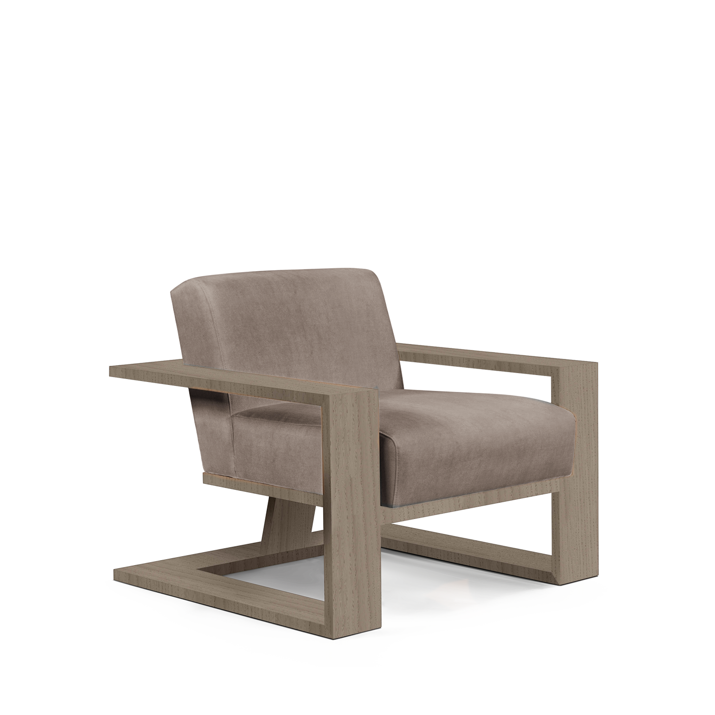 SIERRA ARMCHAIR with grey textile and natural grey wood