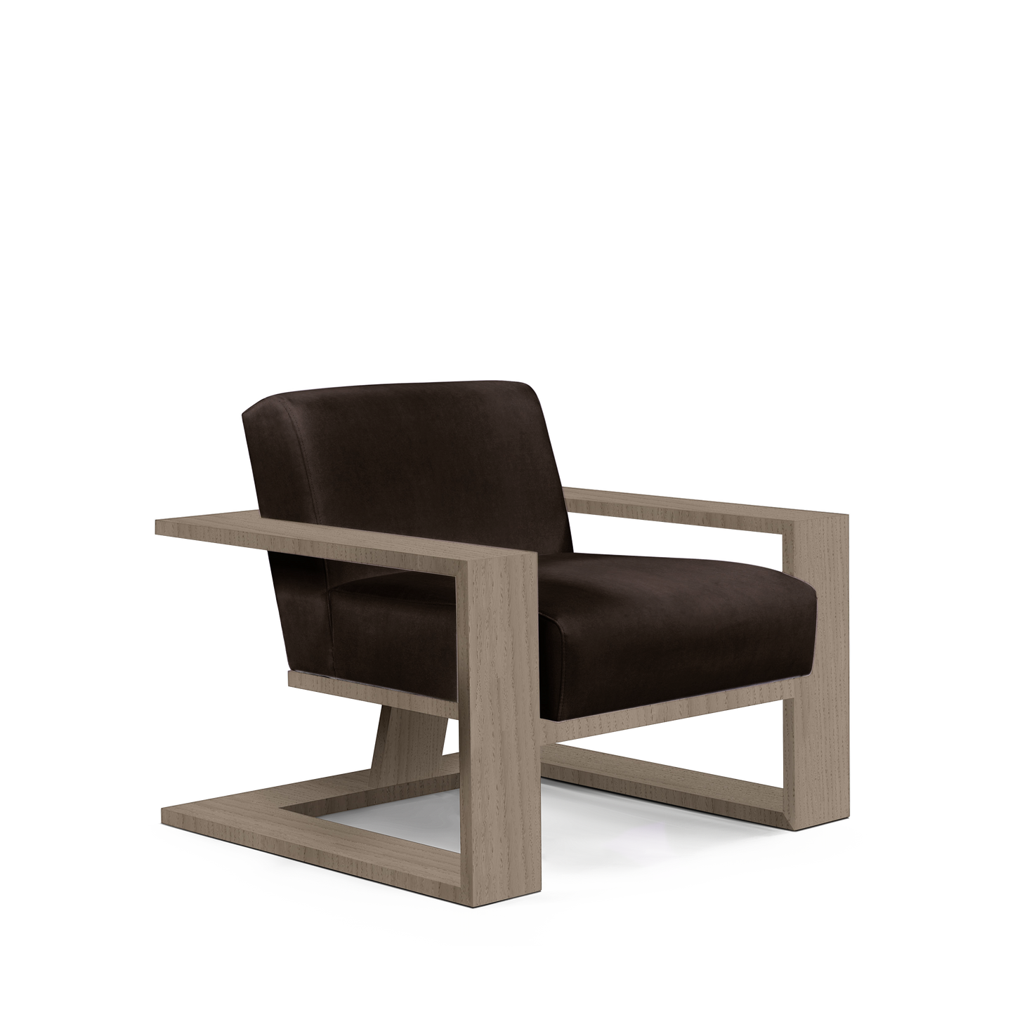 SIERRA ARMCHAIR with dark brown and natural grey wood