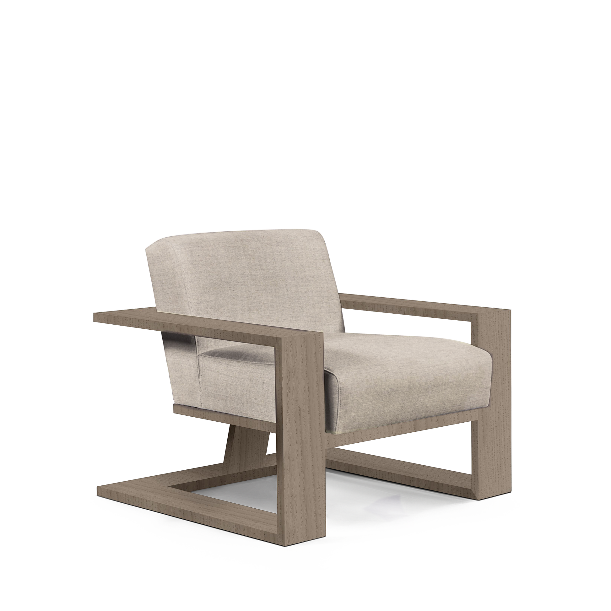 SIERRA ARMCHAIR with taupe textile and natural grey wood