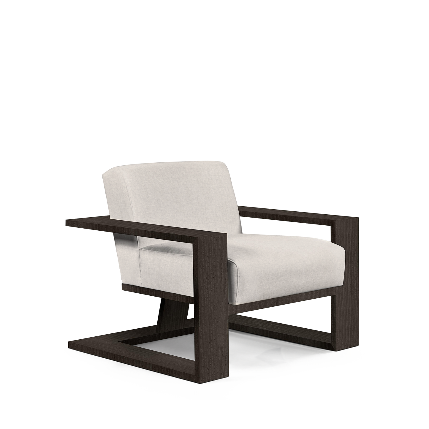SIERRA ARMCHAIR with light grey textile and dark grey wood