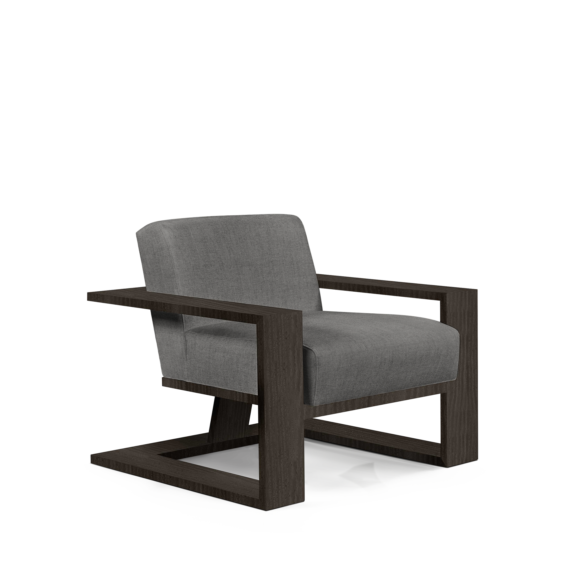 SIERRA ARMCHAIR with dark grey textile and dark grey  wood