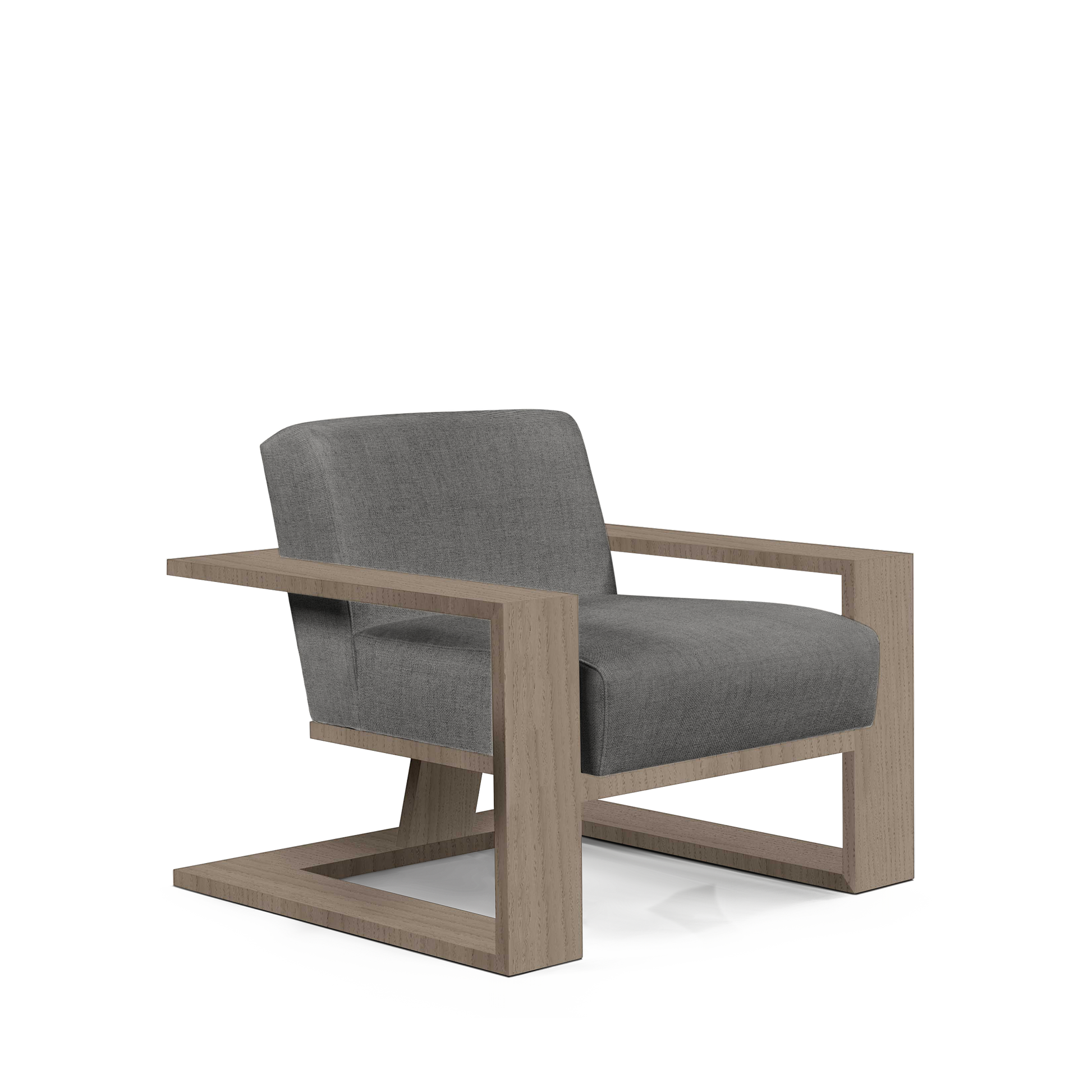 SIERRA ARMCHAIR with dark grey wood and natural grey wood