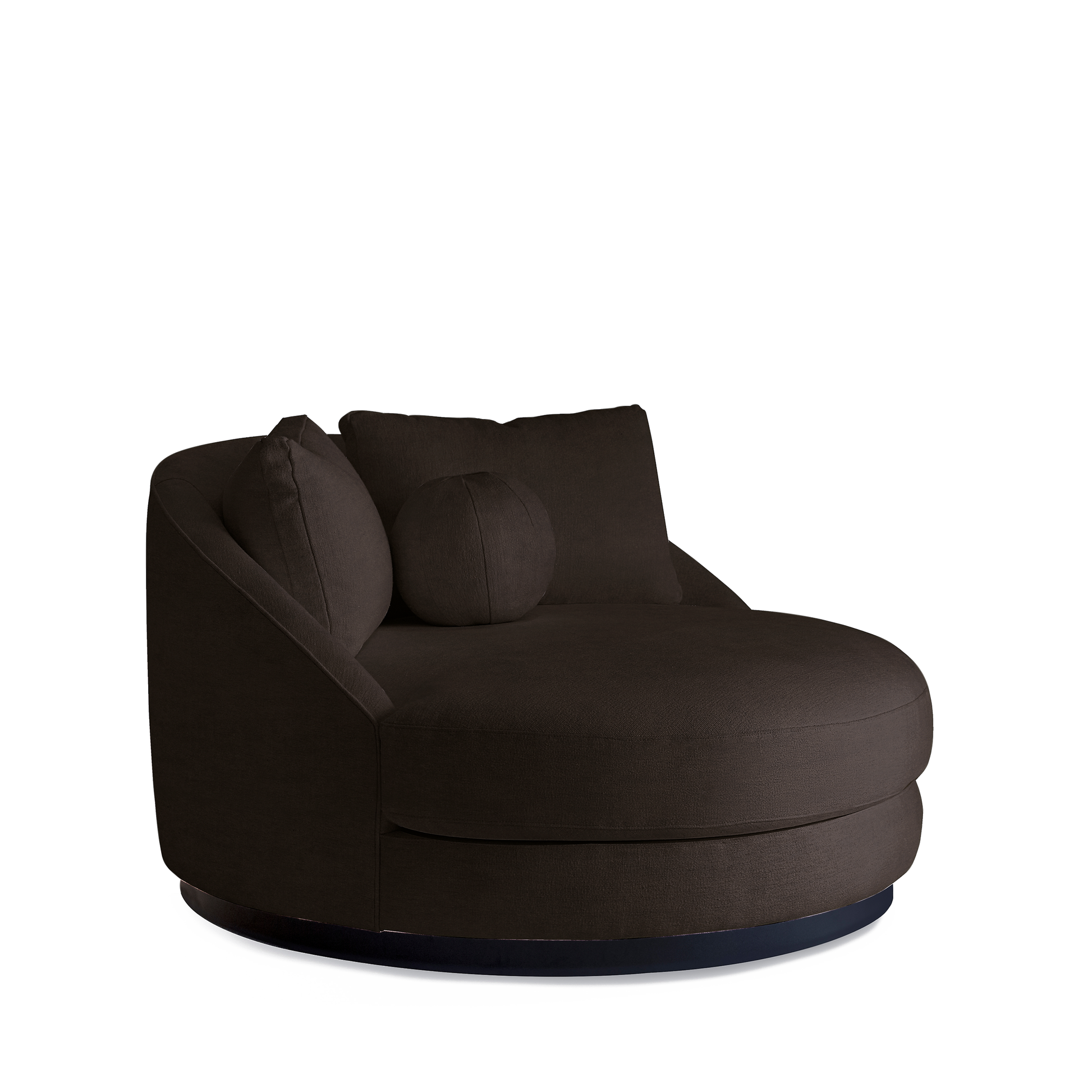 SIESTA Lounge Bed with dark brown textile