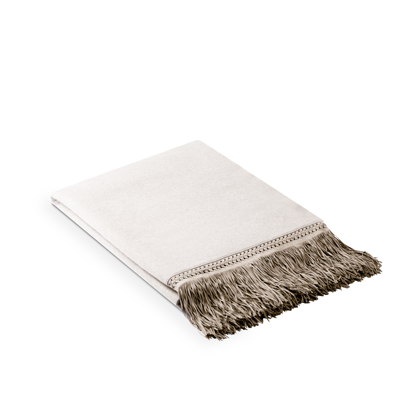 Handmade blanket, blend of cashmere and merino wool, folded 